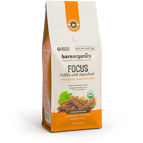 Miniatura 6 de Focus Coffee with Superfoods - Café molido orgánico con hongos probióticos, apoya la concentración y la digestión saludables, infundido con