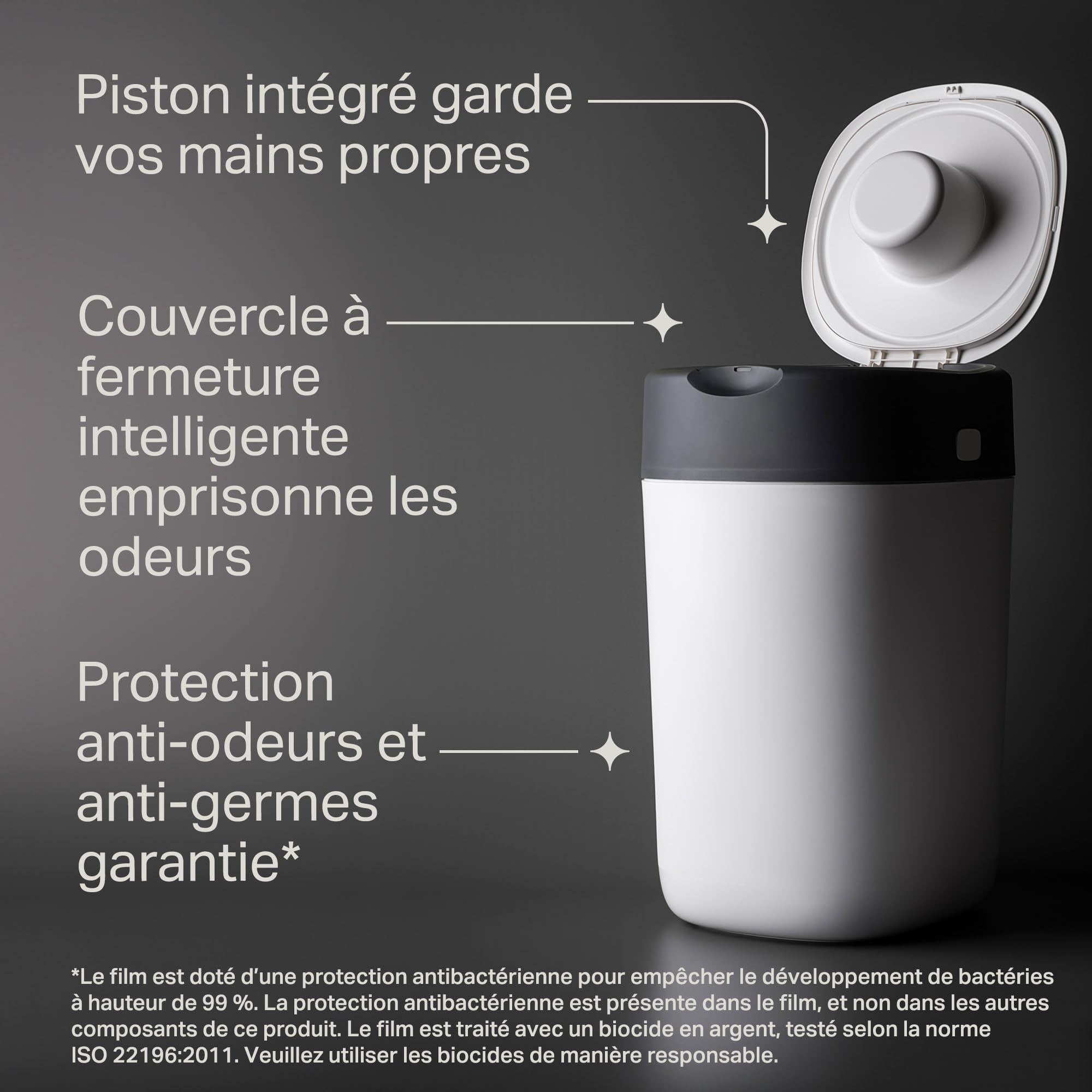 Tommee Tippee Poubelle à couches Twist & Click, Pack Exclusif avec x2 Recharges incluses, Protection anti-odeurs et anti-germes garantie, Grande capacité