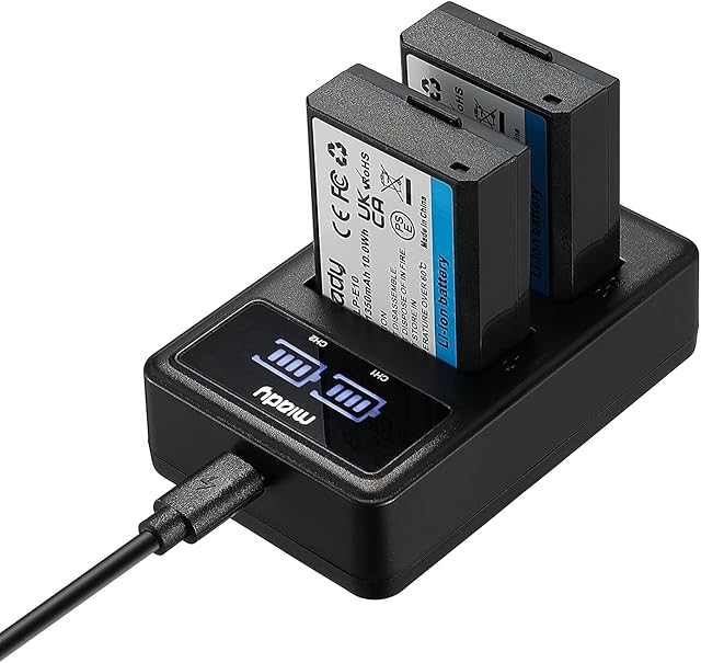 Miady 2-Pack LP-E10 Battery and Camera Battery Charger Set Compatible with Canon EOS Rebel T3, T5, T6, Kiss X50, X70, EOS 1100D, 1200D, 1300D and More