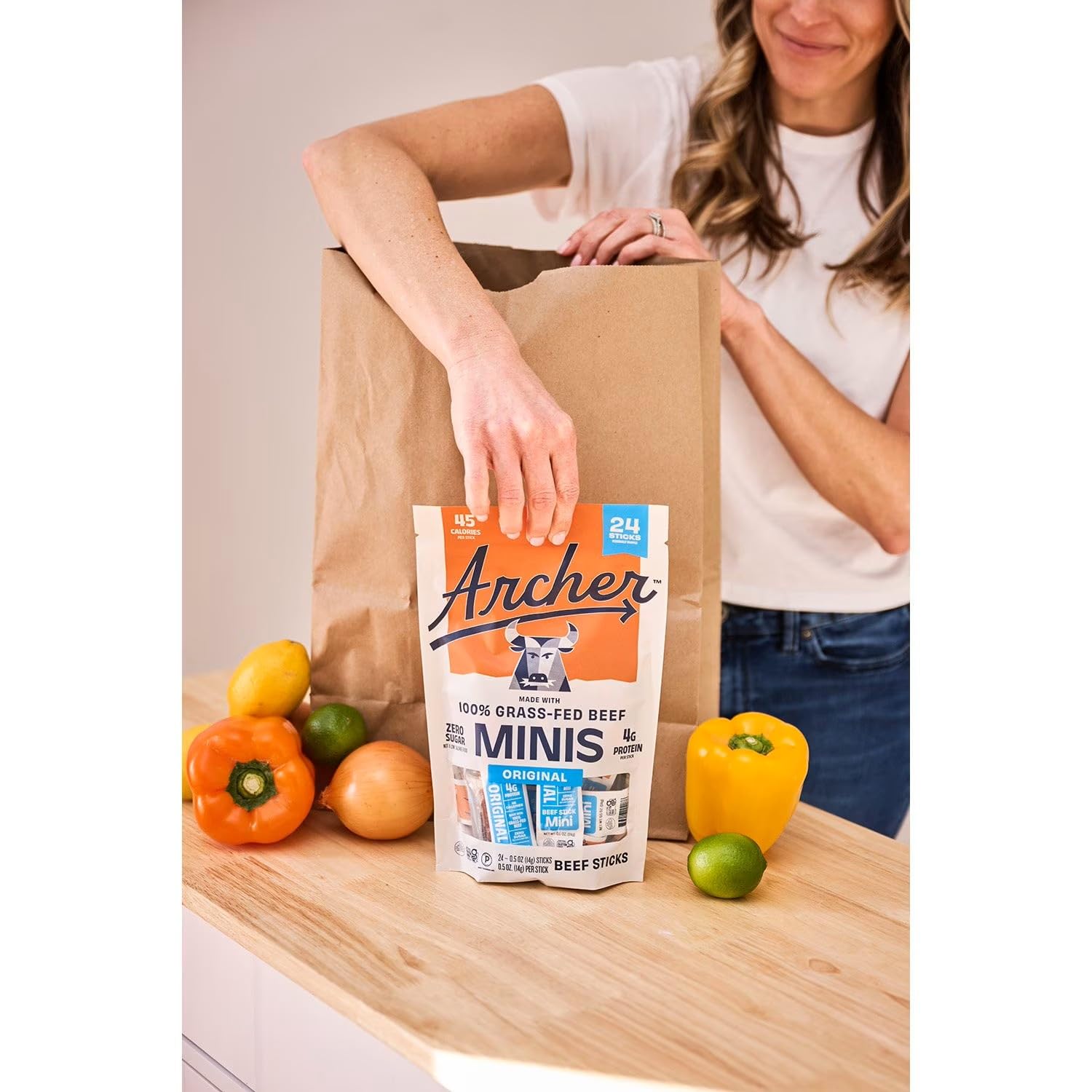Amazon.com: Individually Wrapped Archer Mini Grass‑Fed Beef Sticks