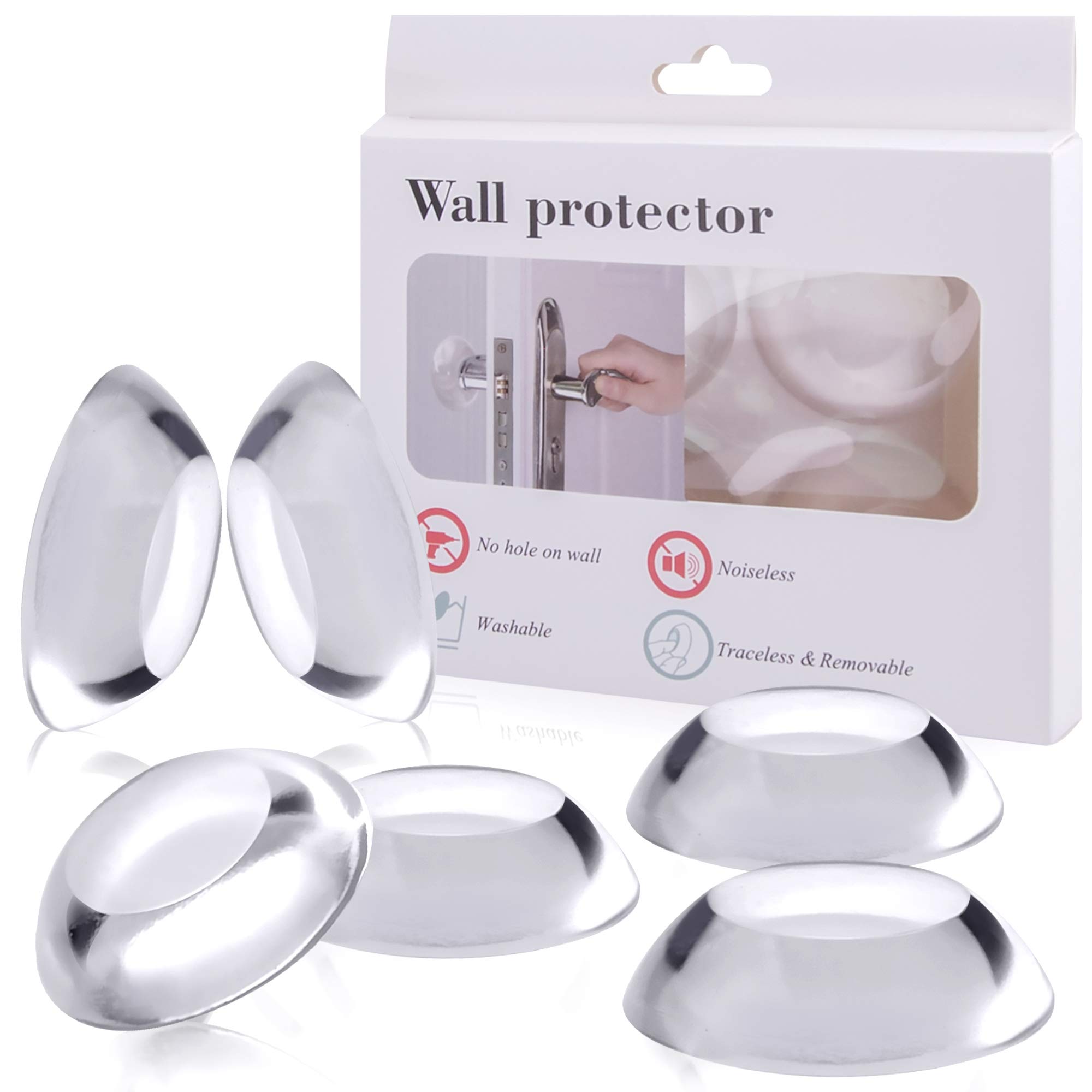 Dermasy Door Stopper Wall Protector,Dermasy 6 Pcs Round Soft Rubber Door Stopper Wall Protector Reusable Self Adhesive Door Handle Bumper For Wall And Refrigerator Door Quiet Shock Absorben (Clear) (B08VH87MFZ) Amazon Price History, Amazon Price Tracker
