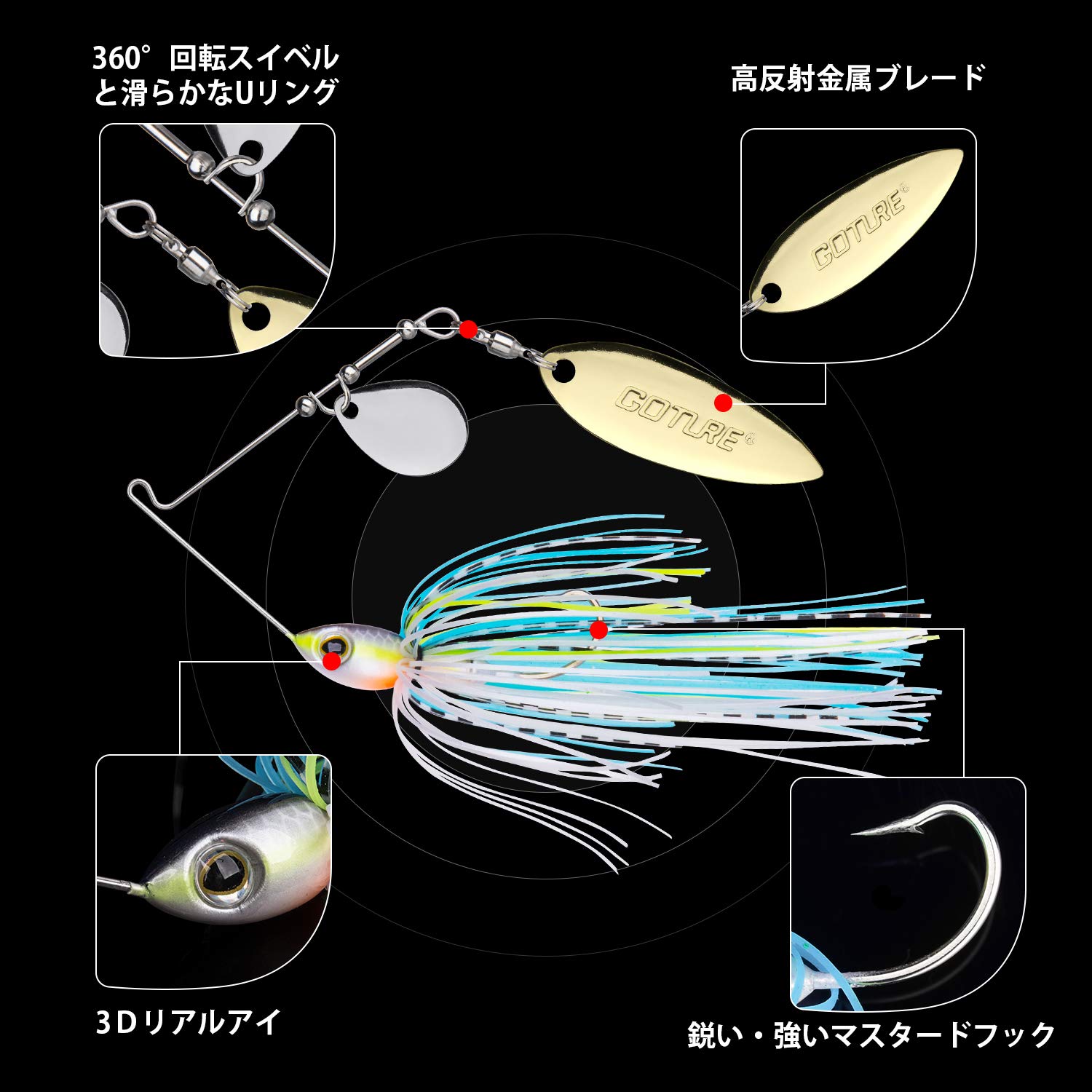 Amazon.co.jp: スピナーベイトセット バス釣り ルアー 淡水用