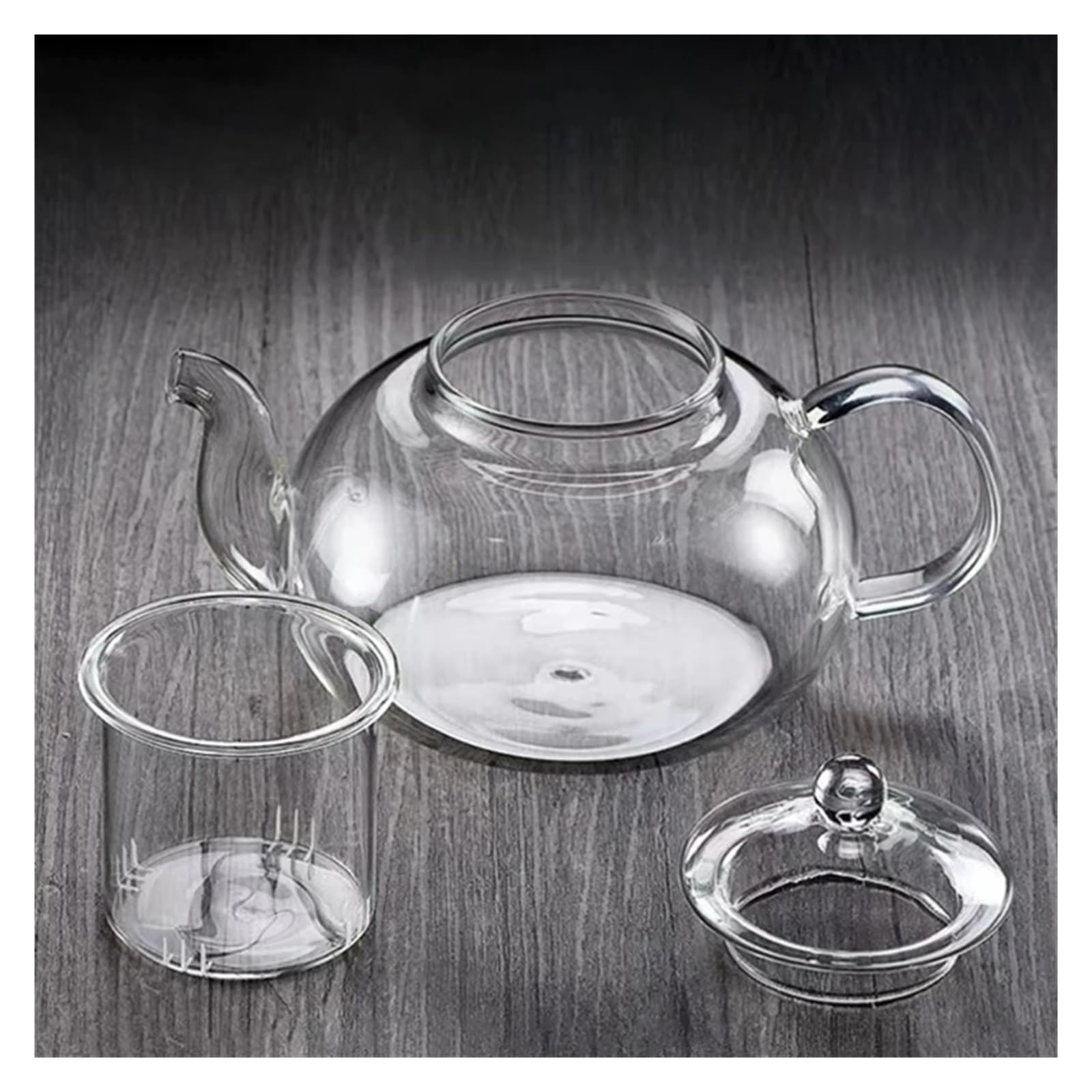 teteras Tetera de vidrio espesado resistente al calor filtrable Tetera de vidrio de borosilicato alto Tetera de vidrio calentable Juego de té(600ML)