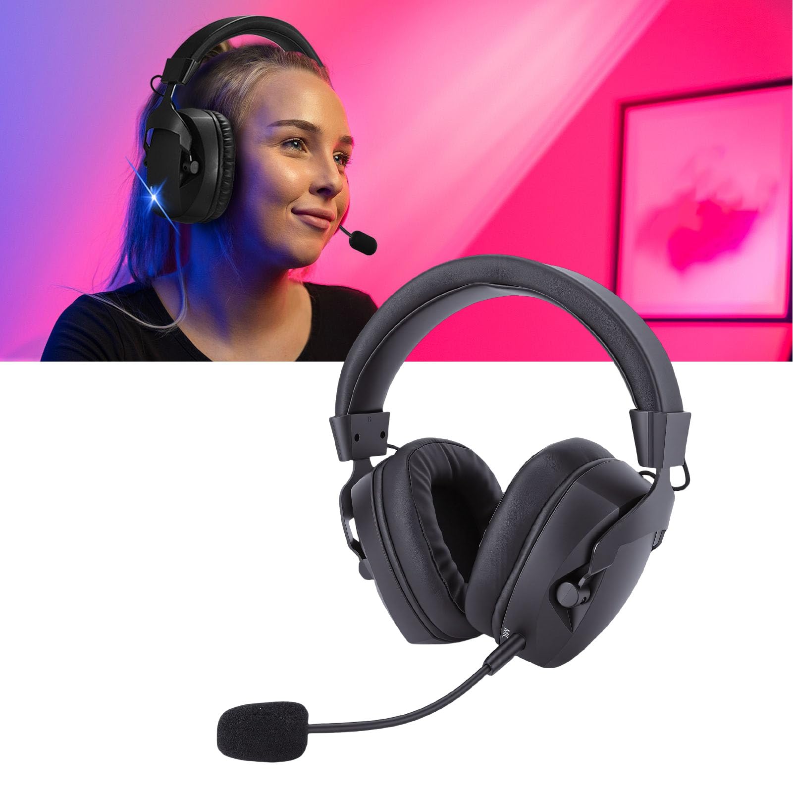 Cuffie da Gioco Wireless da 2,4 GHz Cuffie con Cancellazione del Rumore Latenza Super Bassa per Interruttore PC Illuminazione RGB Adatta per i Giocatori (#1)