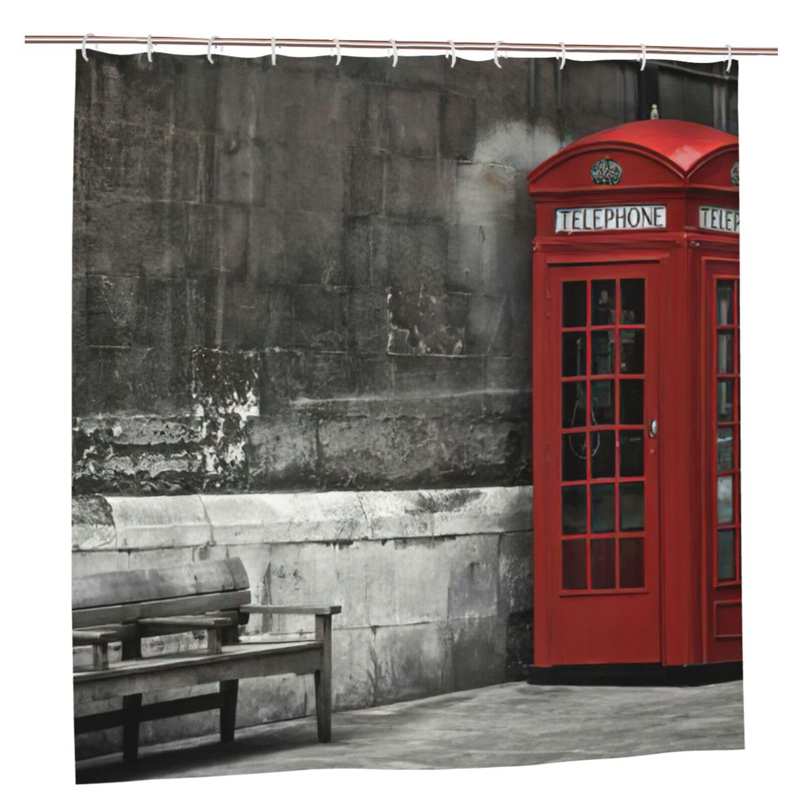 Rideau de douche cabine anglaise 183x183cm imperméable avec œillets