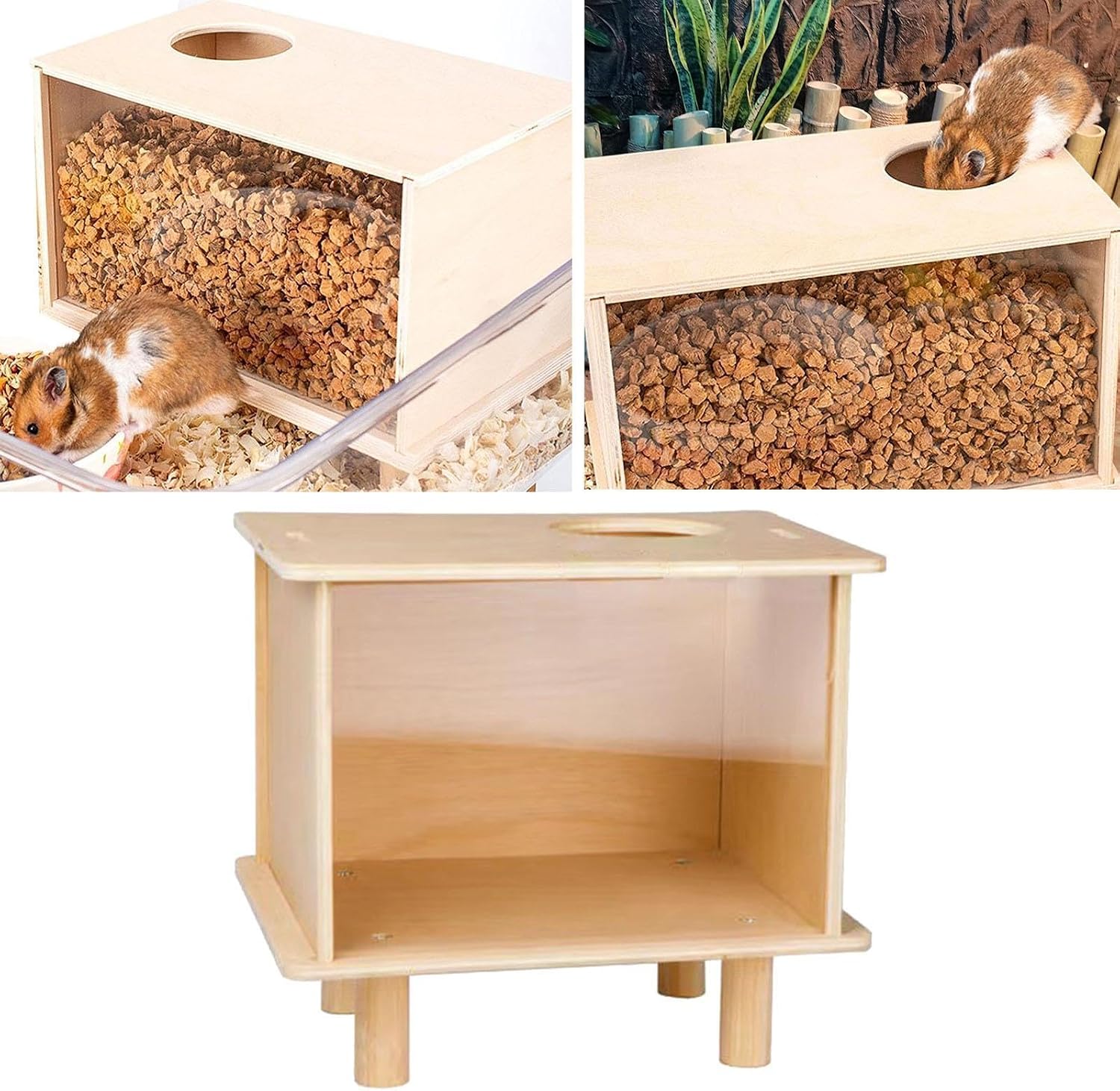 Hamster Digging Box Digging Container Accessories Playing Sturdy Hamster Sand Bath Box Hideout for Small Animals Lemmings Rat, Small