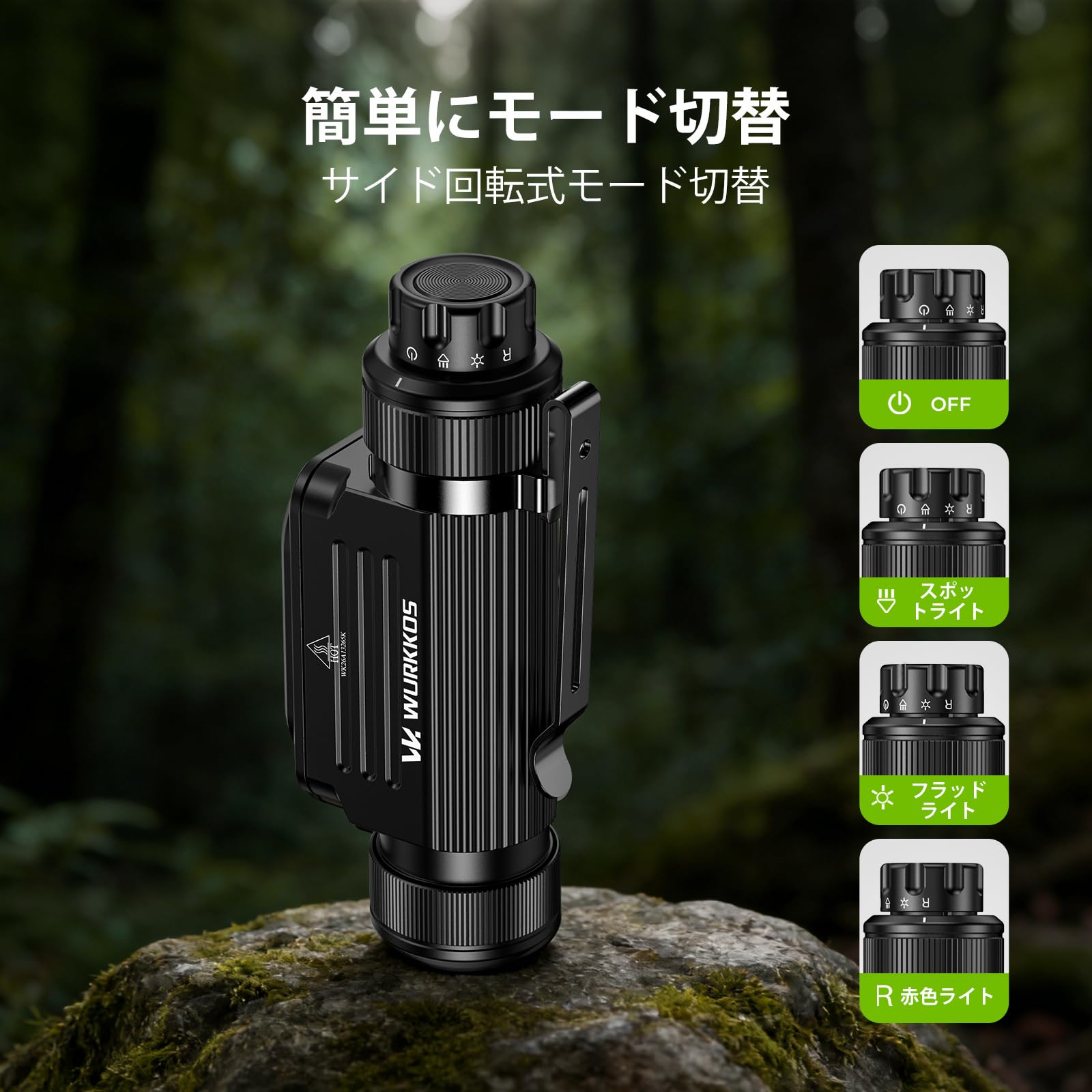 Amazon.co.jp: Wurkkos LEDヘッドランプ USB充電式 HD17 高輝度2500