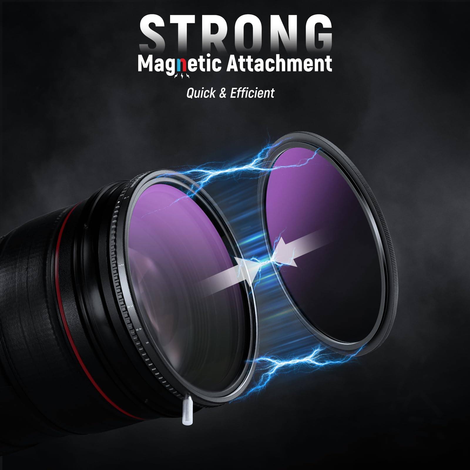 NEEWER 77mm Filtro True Color HD ND Variabile ND2-512 (1-9 stop), Filtro VND e ND32 Magnetico per Obiettivo, Filtro a Densità Neutra Multistrato Senza Cambiamento di Colore/Croce X/Vignettatura