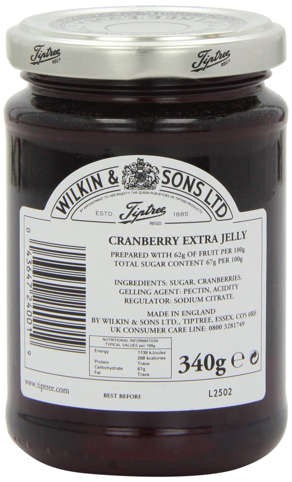TIPTREE Galaretka brusznicowa 340 g - Zestaw 6 szt