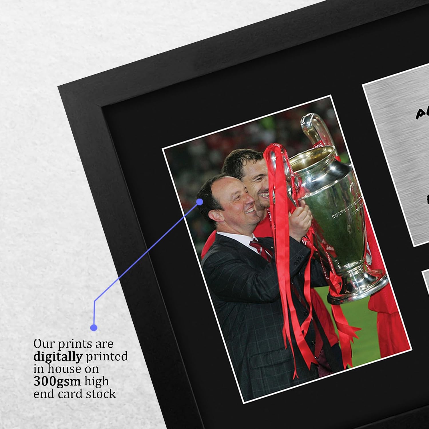 HWC Trading Rafa Benitez Liverpool Gifts Printed Signed Autograph Picture for Soccer Fans and Supporters - US Letter Framed (ID-008751)