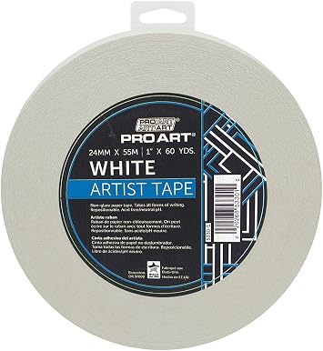 Pro Art 1-Inch by 60-Yards White Artist Tape 5330-1,White, 1-inch x 60-yard Roll