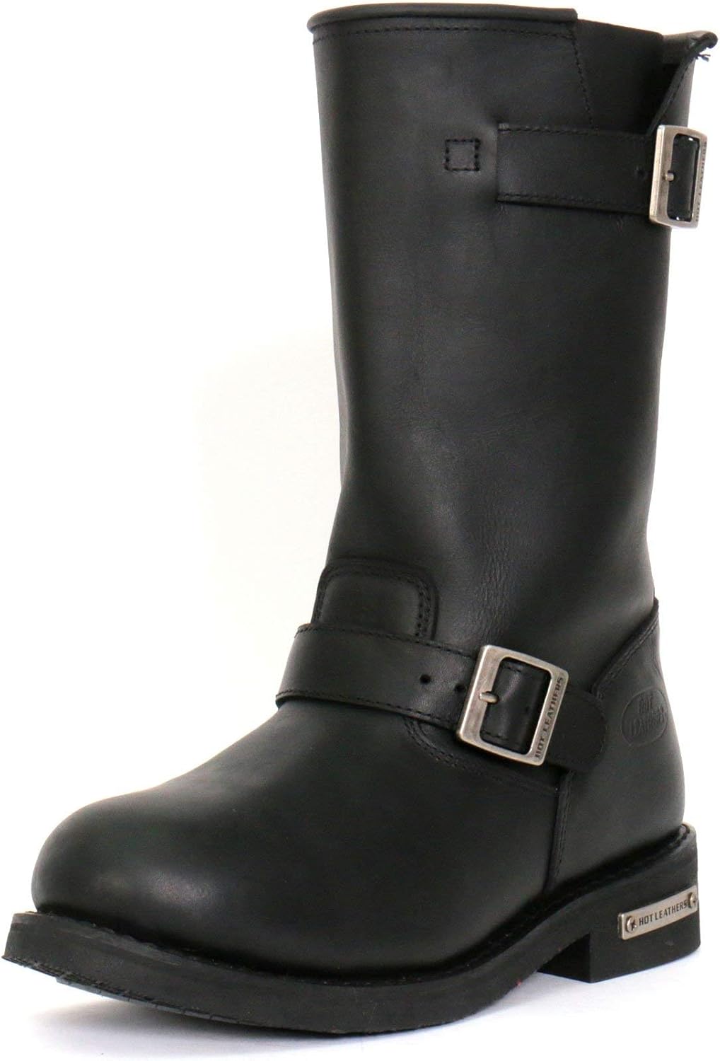 Hot Leathers BTM1002 Men's Black 11-inch Round Toe Engineer Leather Boots - 7.5 - Image 5