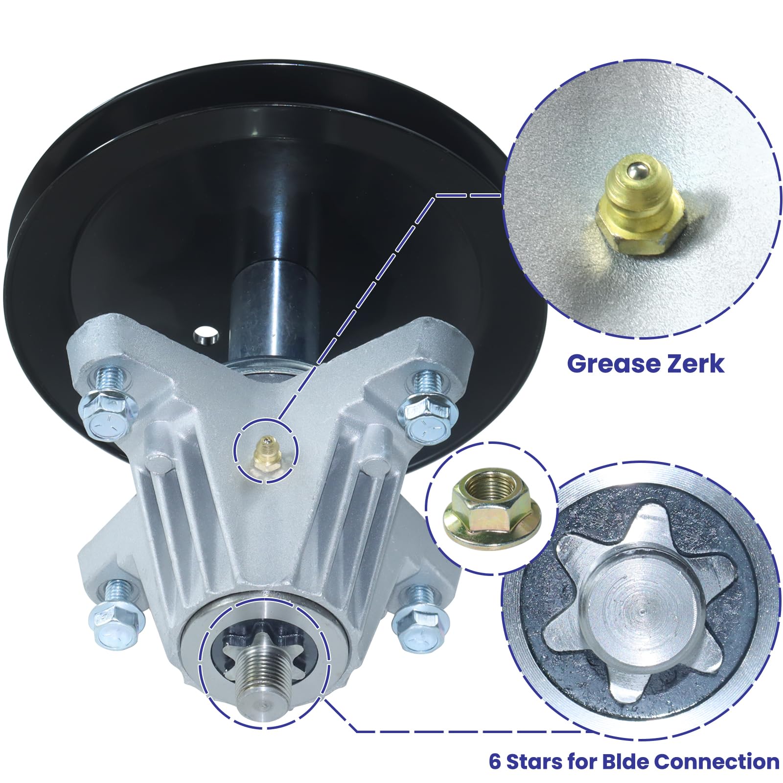 918-05078A Conjunto de husillo con polea tensora 756-05034A para Cub Cadet RZT-S46, Rzt-L46, RZT-L42, Rzt-Lx46, Rzt-Sx46, Craftsman Z6400, Murray M200-46 y Troy-bilt Mustang X. P 46 F ab