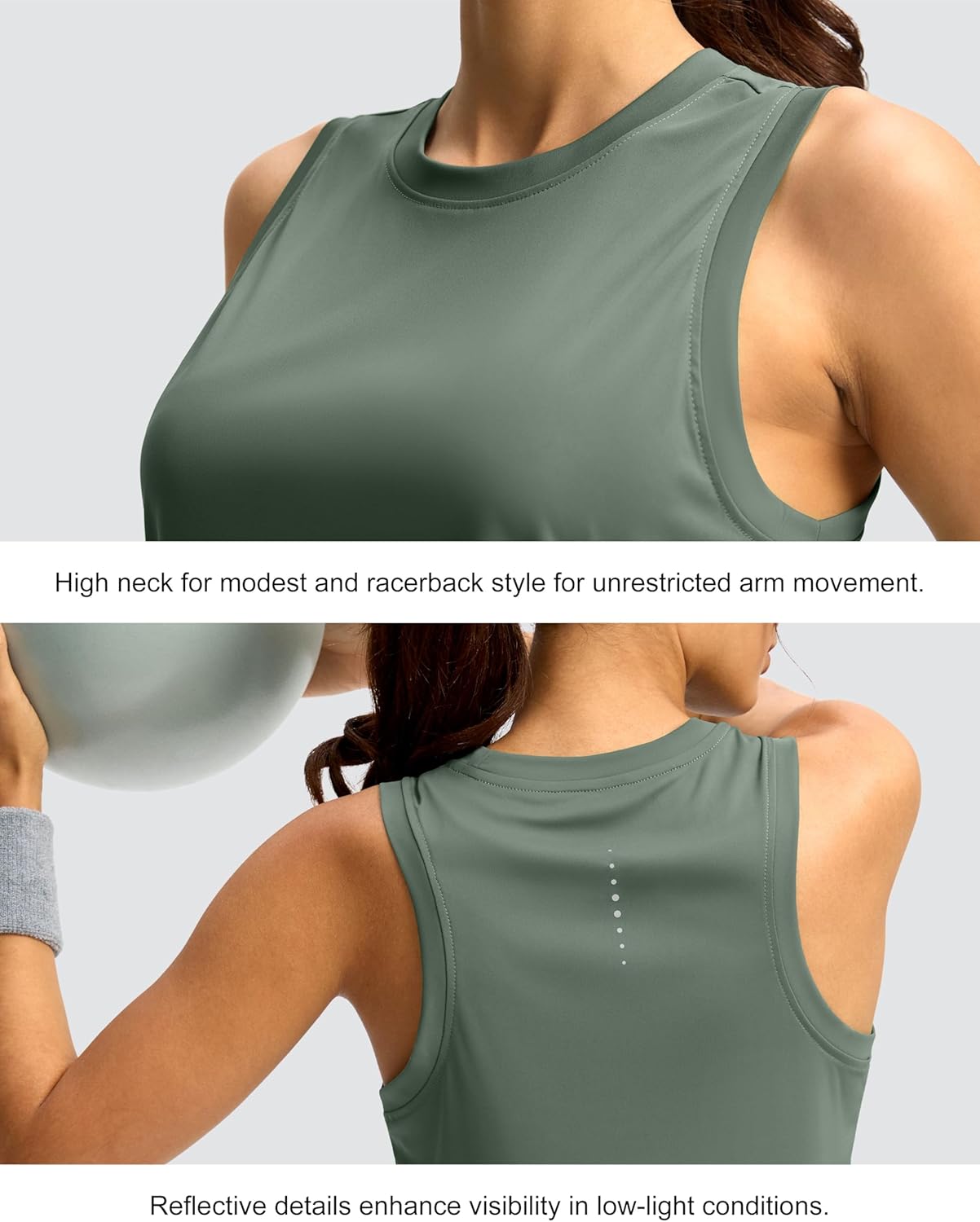 SANTINY Women's Sleeveless Workout Tops Lightweight Tennis Yoga Athletic Running Shirts Racerback Tank Tops for Women - Image 5