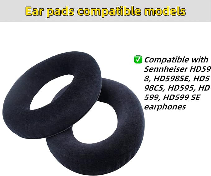 Repuestos almohadillas para auriculares Sennheiser HD598 negro miniatura 2