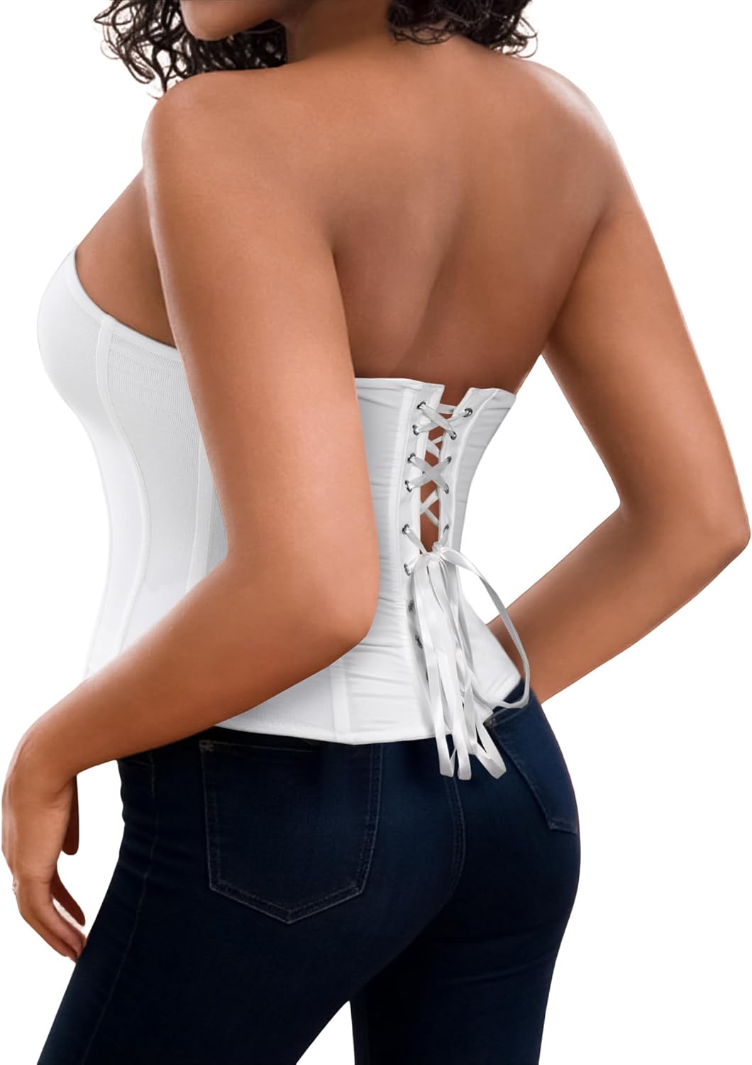 LovelyWholesale Strapless Corset Top for Women Sexy Mesh Bustier Tops Party Club - Image 2