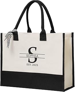 OHORTEB Custom Bride Tote Bag with Name, Personalized Text Bridal Bag, Custom wedding gift for Women Sister