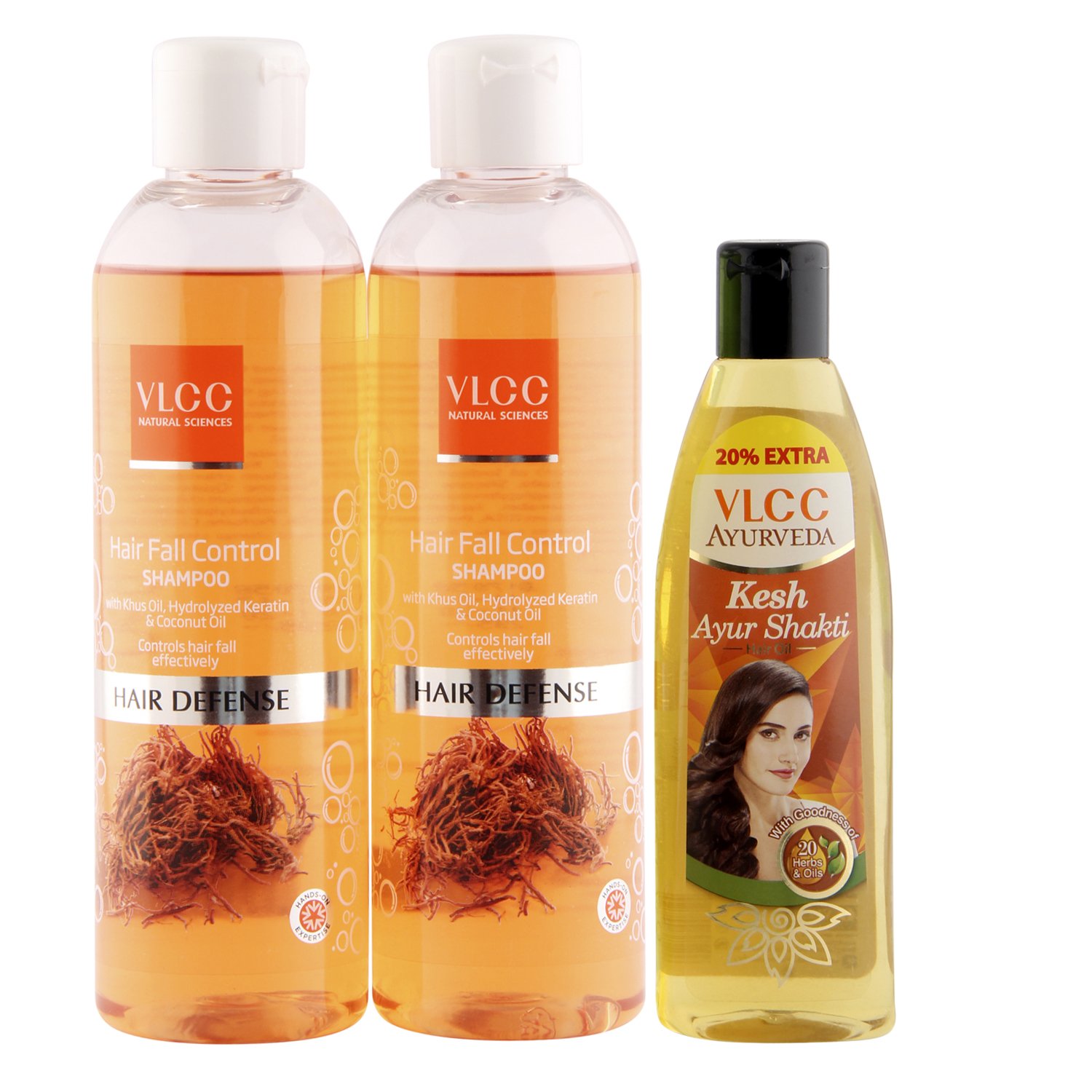 Buy VLCC Hair Fall Control Shampoo (Buy 1 Get 1) and Ayurveda Hair Oil