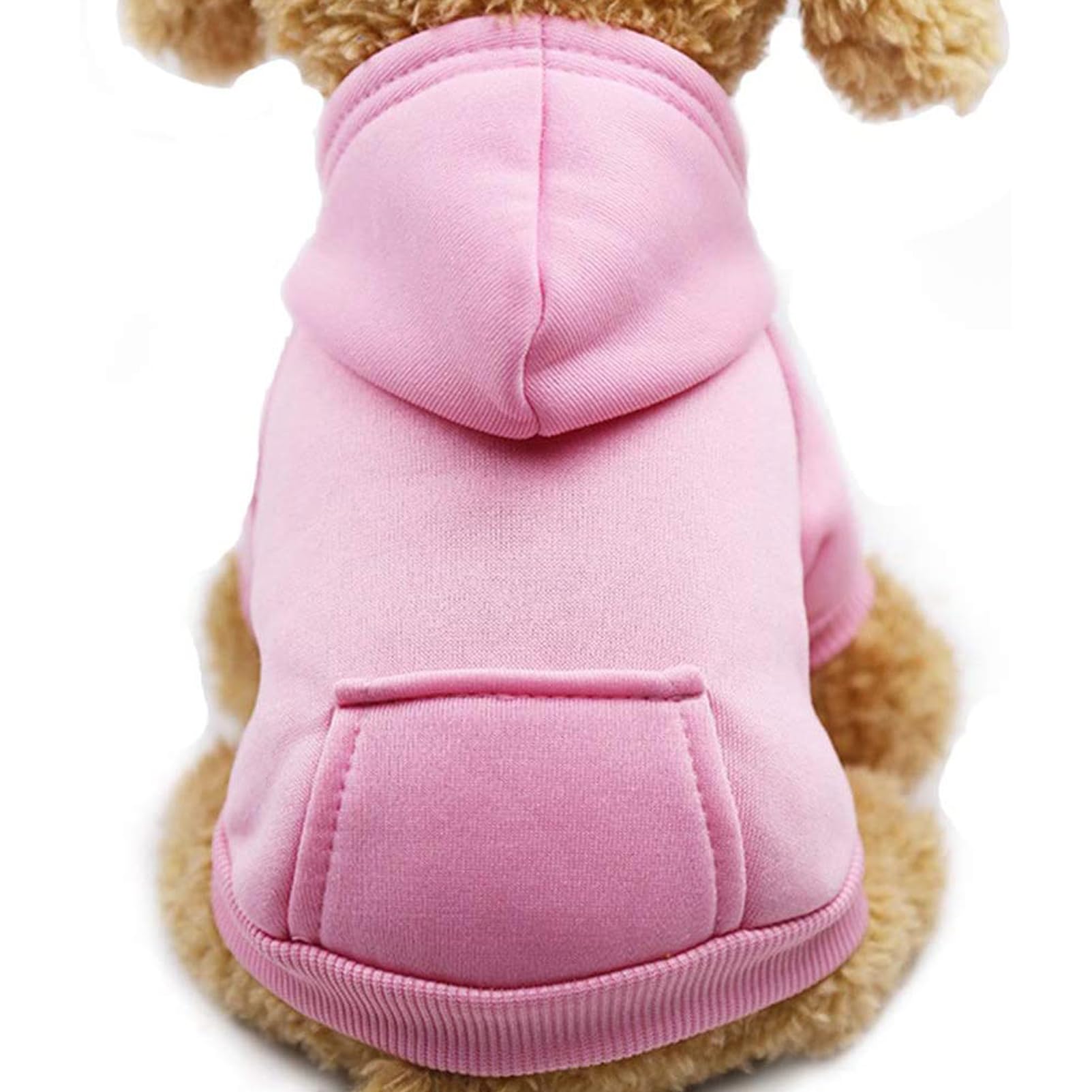 Jecikelon Dog Hoodie with Pockets Clothes for Small Dogs Coat Clothing (Pink, X-Large)