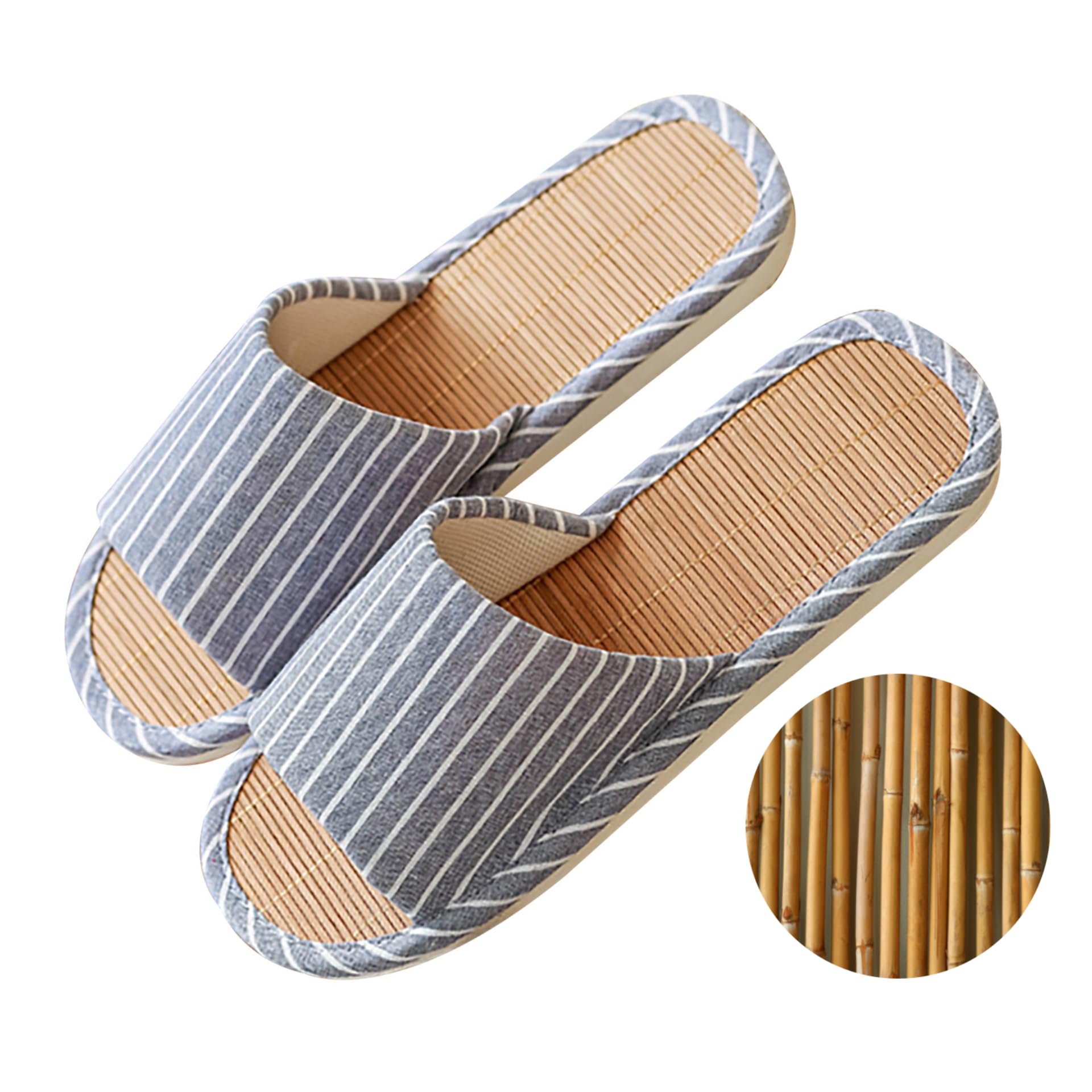 Odor-resistant Japanese Bamboo House Slippers for Sweaty Feet for Summer Cooling Slippers with Non-slip Soft Sole for Tatami