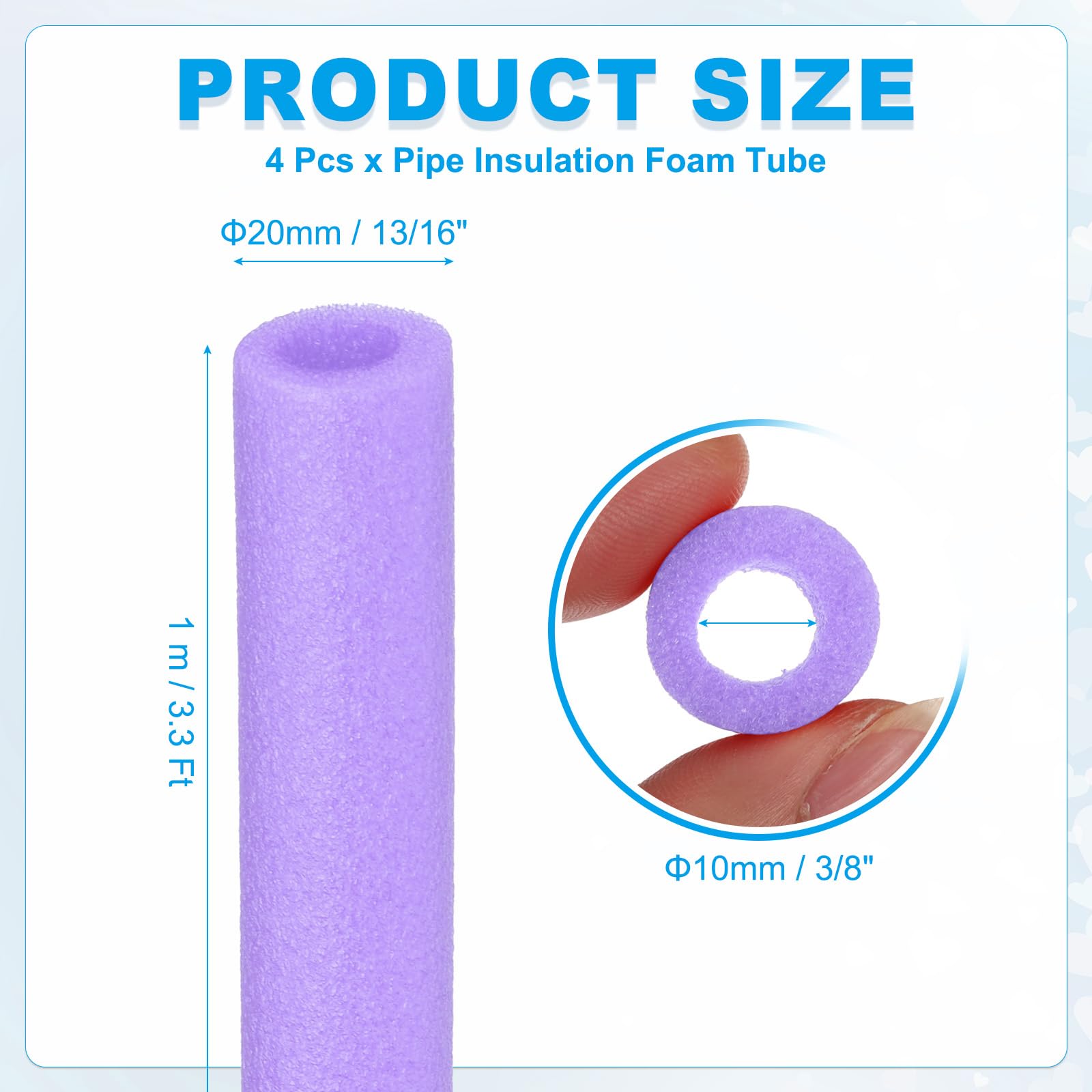 PATIKIL 4 Pcs Pipe Insulation Foam Tube - Image 2