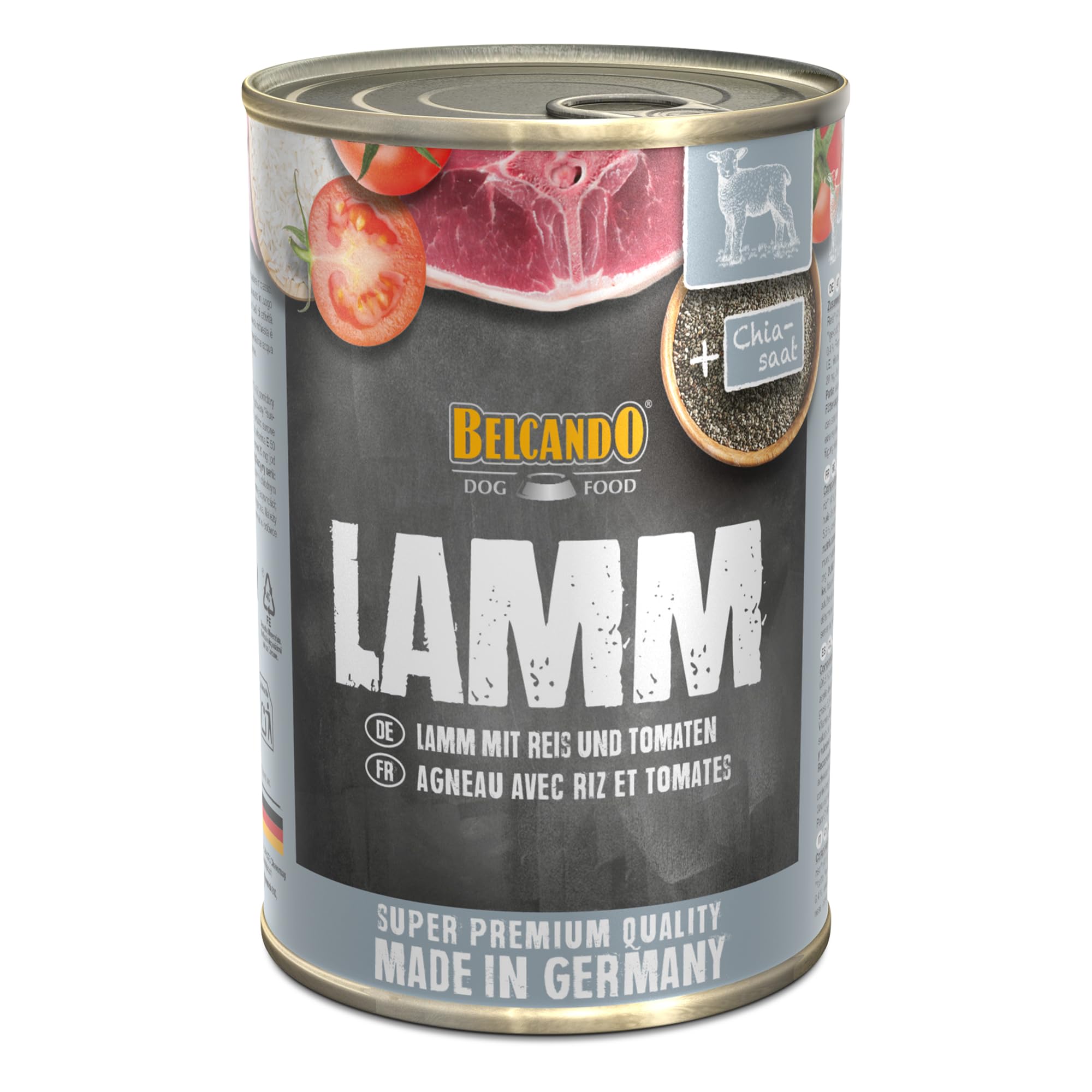 Belcando Super Premium Boîte 6 x 400 g Agneau avec Riz et tomates | Nourriture Humide pour Chiens | Aliment Humide pour Chiens de Toutes Races