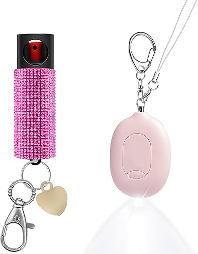 Miniatura 7 de Alarma de seguridad personal 3 en 1 y alarma de manija de puerta y combo de spray de pimienta para mujeres, gel de pimienta de máxima resistencia y
