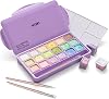 HIMI Jelly Gouache Paint Set 18 Colors 30g Jelly Cup Design Canvas Paper Gouache Paint for Professional and Beginner Art Supplies Purple