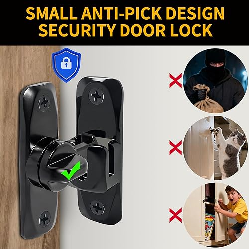 Miniatura 5 de Cerradura de puerta de granero de 90180 grados, pestillos de puerta abatible antioxidante para puerta corrediza de granero, baño, ventana, gabinete