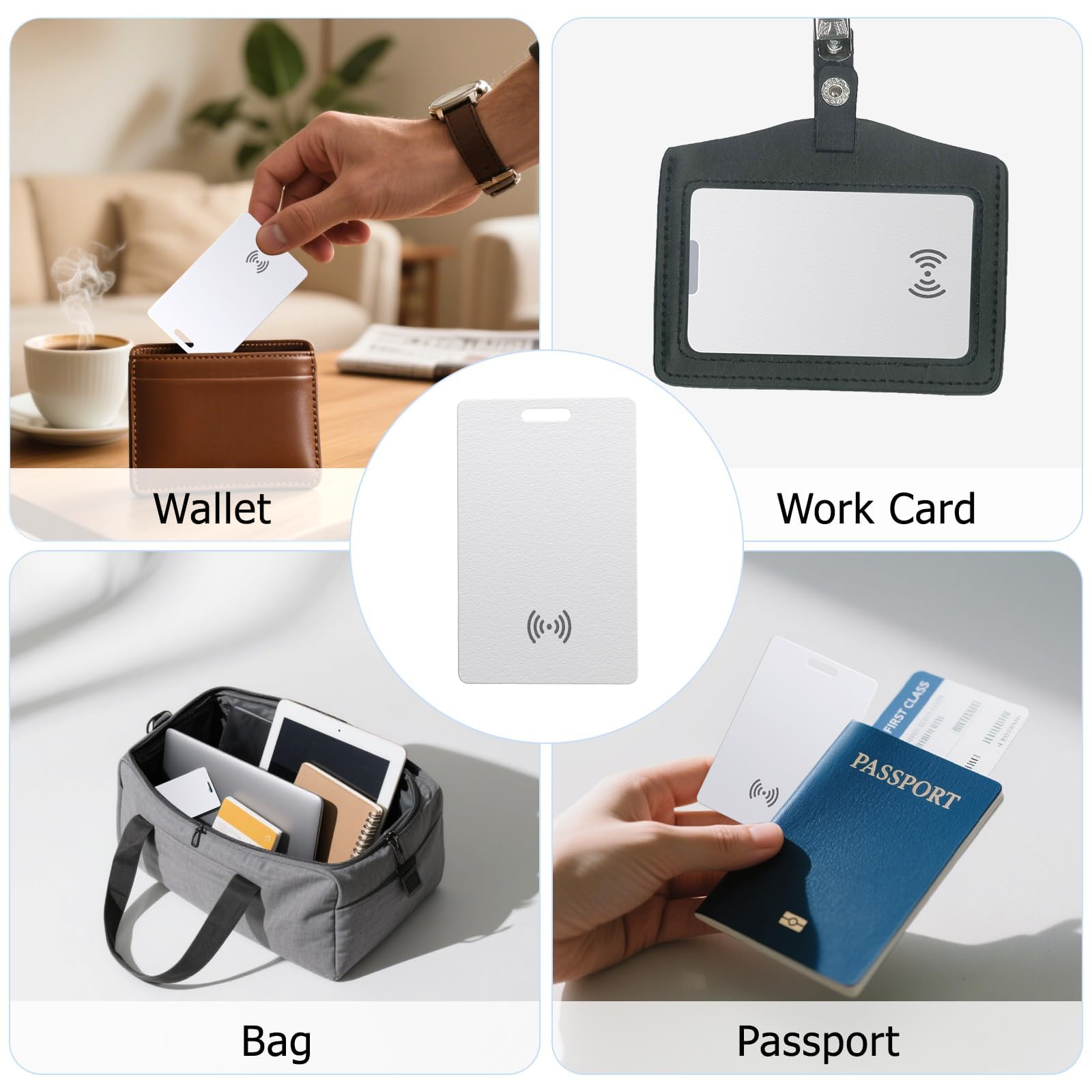 Wallet Tracker Android Ricaricabile Senza Cavo IP68 Impermeabile Compatibile Google Trova il Mio Dispositivo