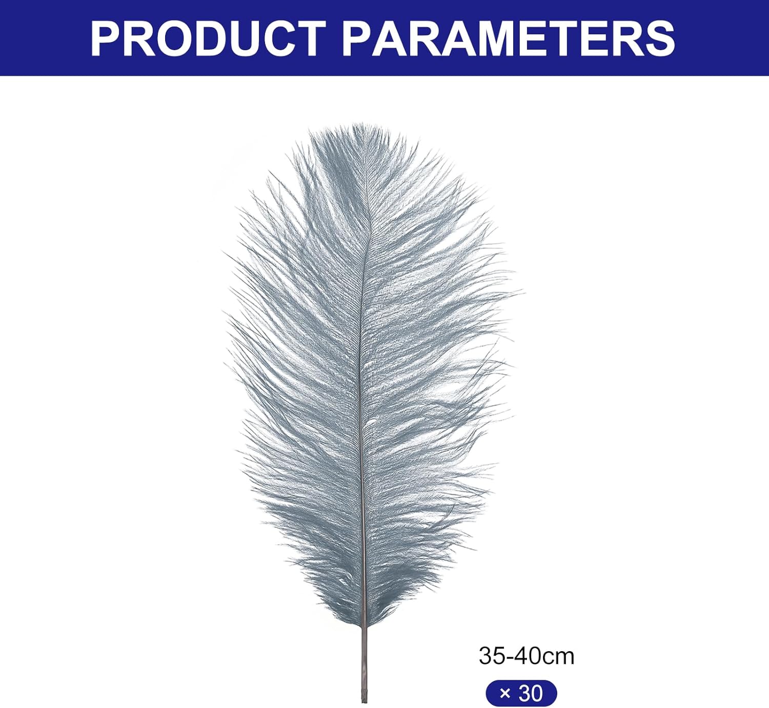 PATIKIL 30 Pcs Natural Ostrich Feathers Bulk 14-16 Inch/ 35-40 cm Large Ostrich Feathers for Crafts Home Decoration Wedding Party Vase Decor(Grey)