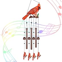 Gifts for Mom, Wind Chimes for Outside Perfect for Outdoor Gardens Patios Home Decor, Features Melodious Tones Create a Zen Atmosphere, Retirement Gifts for Women MenColorful Cardinal
