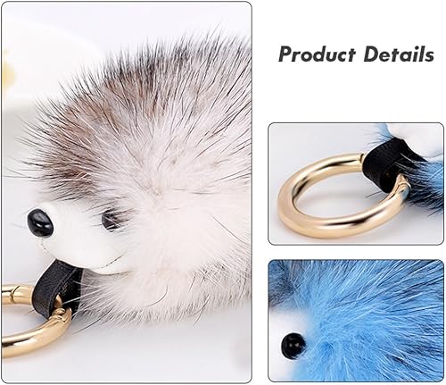 Miniatura 3 de Toim Cute Fur Llavero de peluche con forma de erizo Animal Llavero Car & bolsa accesorio, ideal Ornamento colgante para bolso, teléfono celular