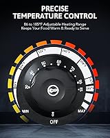 Vista 3 de WILPREP Calentador de alimentos comercial de 4 bandejas, mesa de vapor de 40 cuartos de galón, bandeja de calentamiento eléctrico de 1200 W