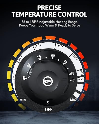 Miniatura 3 de WILPREP Calentador de alimentos comercial de 4 bandejas, mesa de vapor de 40 cuartos de galón, bandeja de calentamiento eléctrico de 1200 W,