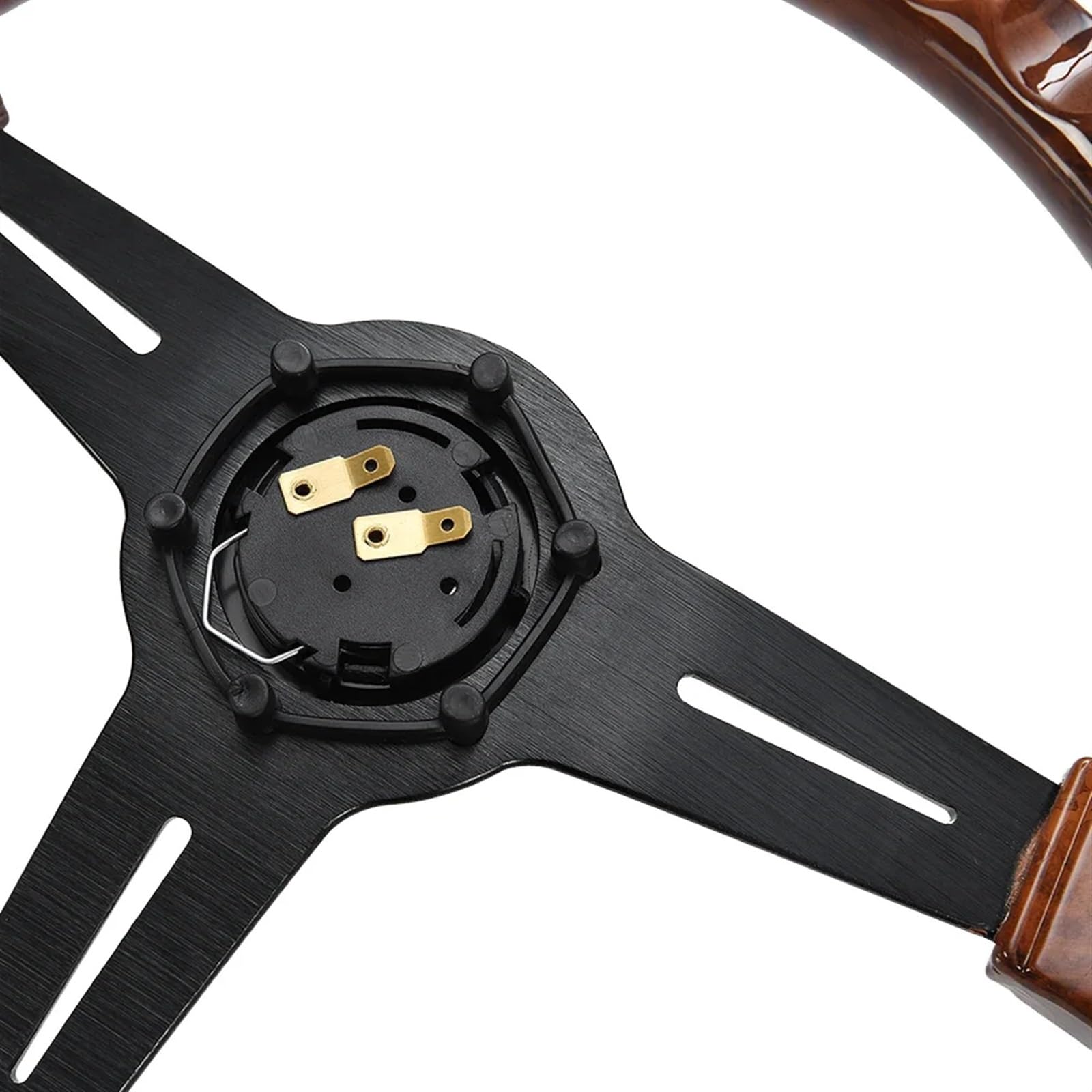 Universal Rennlenkrad 14 Zoll Holzmaserung Racing Lenkrad 350mm Retro Tiefe Mais Driften Sport Lenkräder Universal(A)