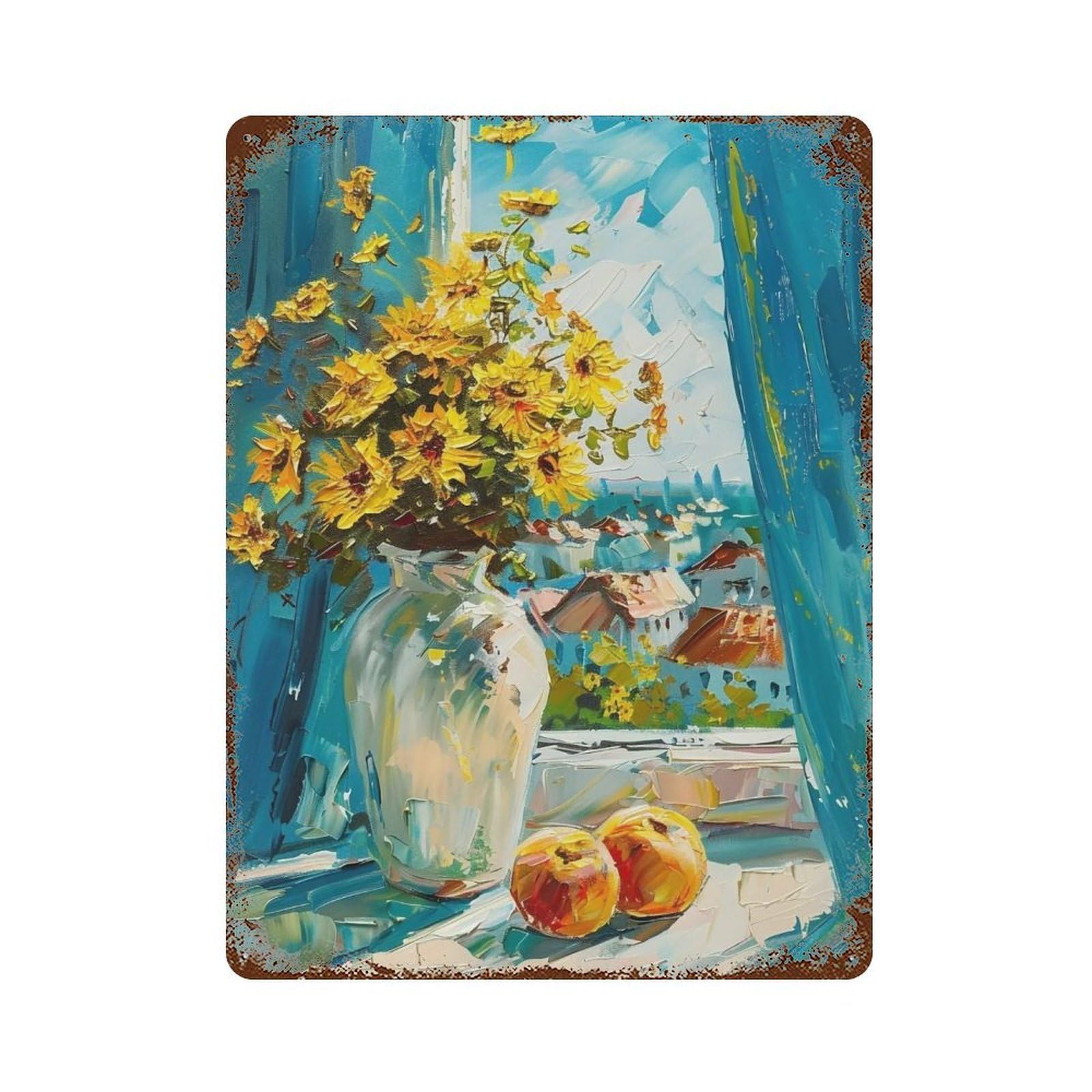 HDURYEYRYY Daylight Floral Still Life 02 Wall Retro Iron Vintage Art Metal Tin Sign Poster Modern Home Cofffee Club Art Bar Shop Decor 40x30cm