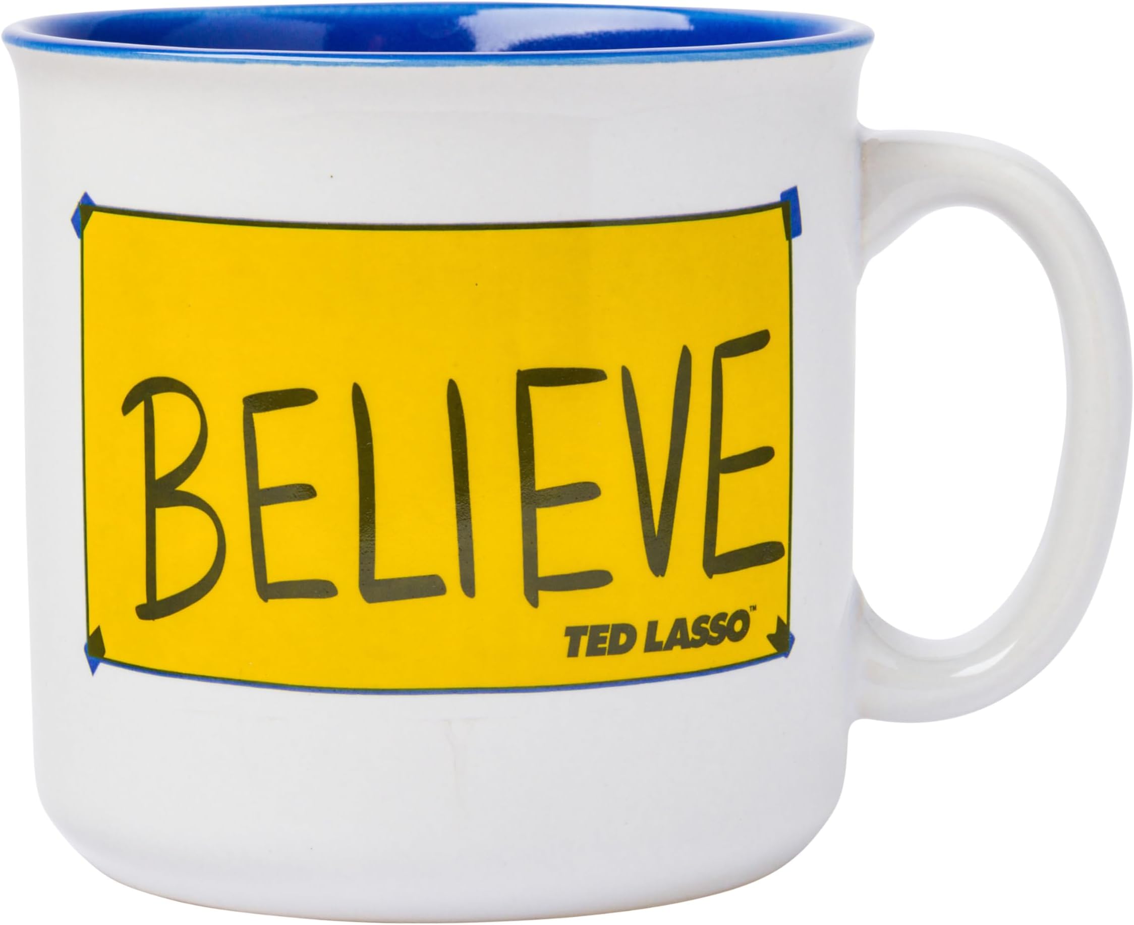 Ted Lasso Believe Ceramic Camper-Style Coffee Mug, 20 Ounces