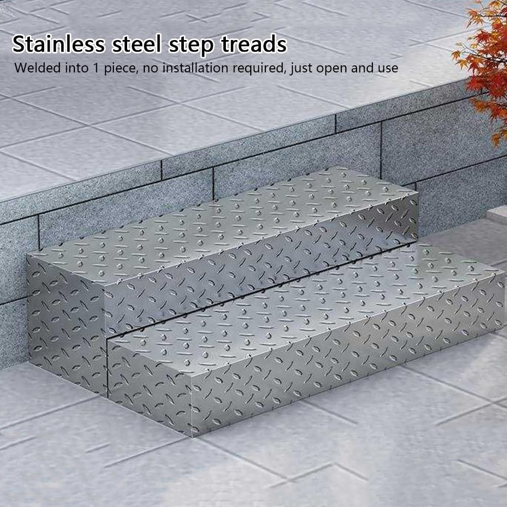 Bastidores de almacenamiento de acero inoxidable resistentes para carga, taburetes de escalera al aire libre, taburetes de escalón, soporte de equipo de cocina, duradero y versátil, uso doméstico y