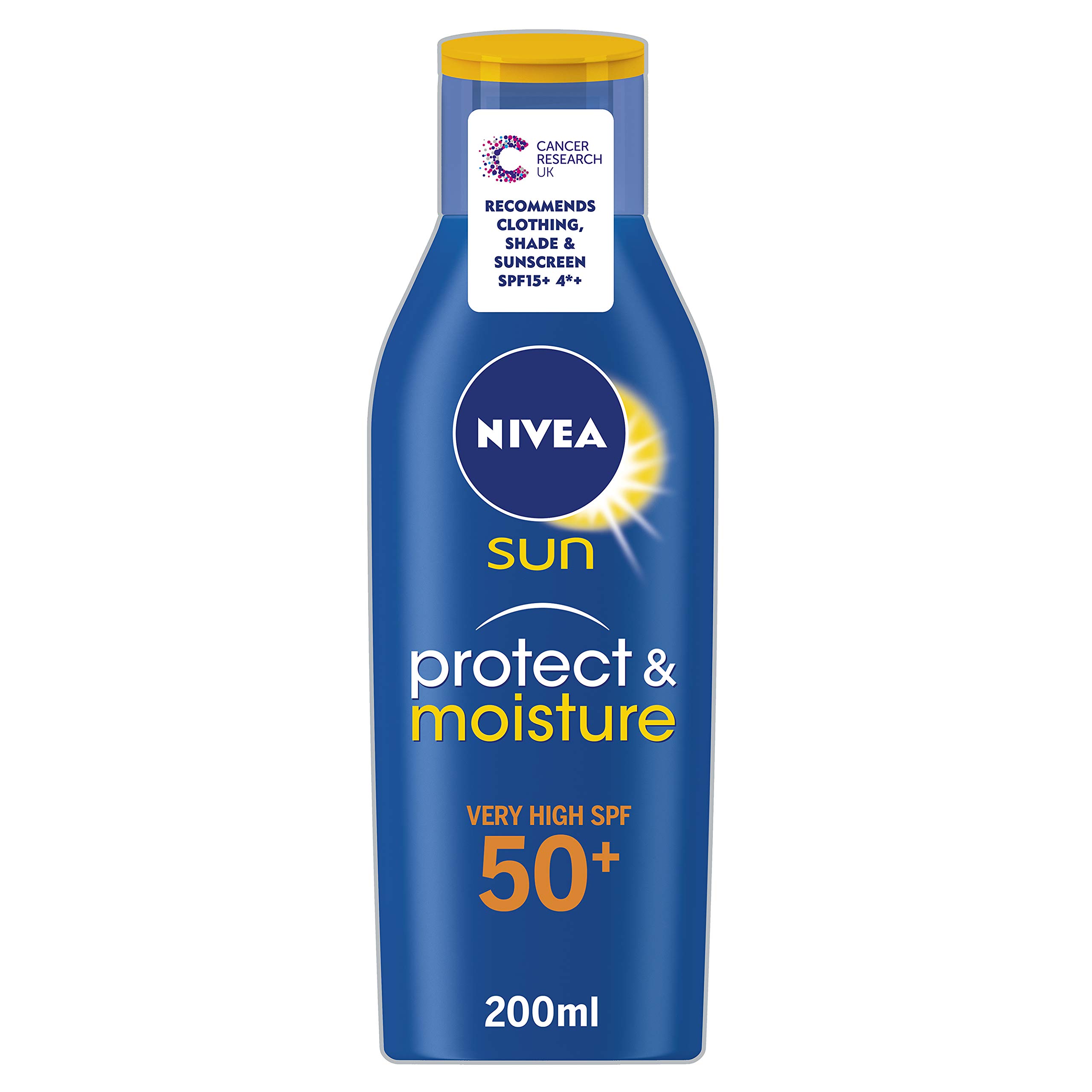 NIVEA SUN Protect & Moisture Sun Lotion SPF 50 (200ml), Moisturising Suncream with SPF50+ Advanced Sunscreen Protection, Reduces Risk of Sun Allergies