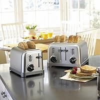 Vista 7 de Cuisinart TOB-40N - Asador de horno tostador clásico personalizado, 17 pulgadas, negro y tostadora clásica de metal CPT-180P1 de 4 rebanadas, acero