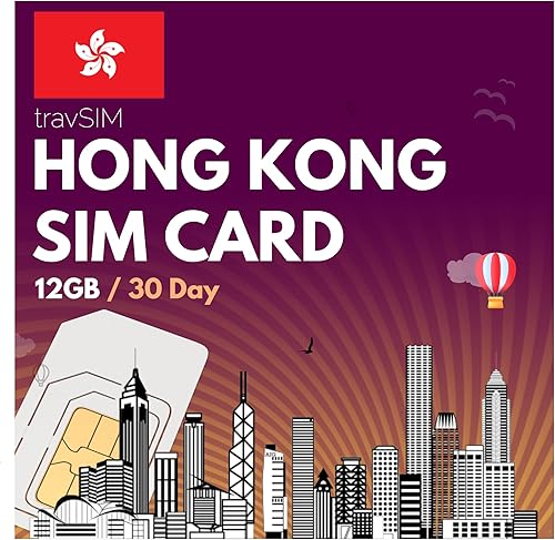 Miniatura 1 de travSIM Hong Kong Data SIM  Datos móviles de 12 GB a velocidades 4G5G  Roaming gratuito en Macao  Funciona en dispositivos iOS y Android  Plan en