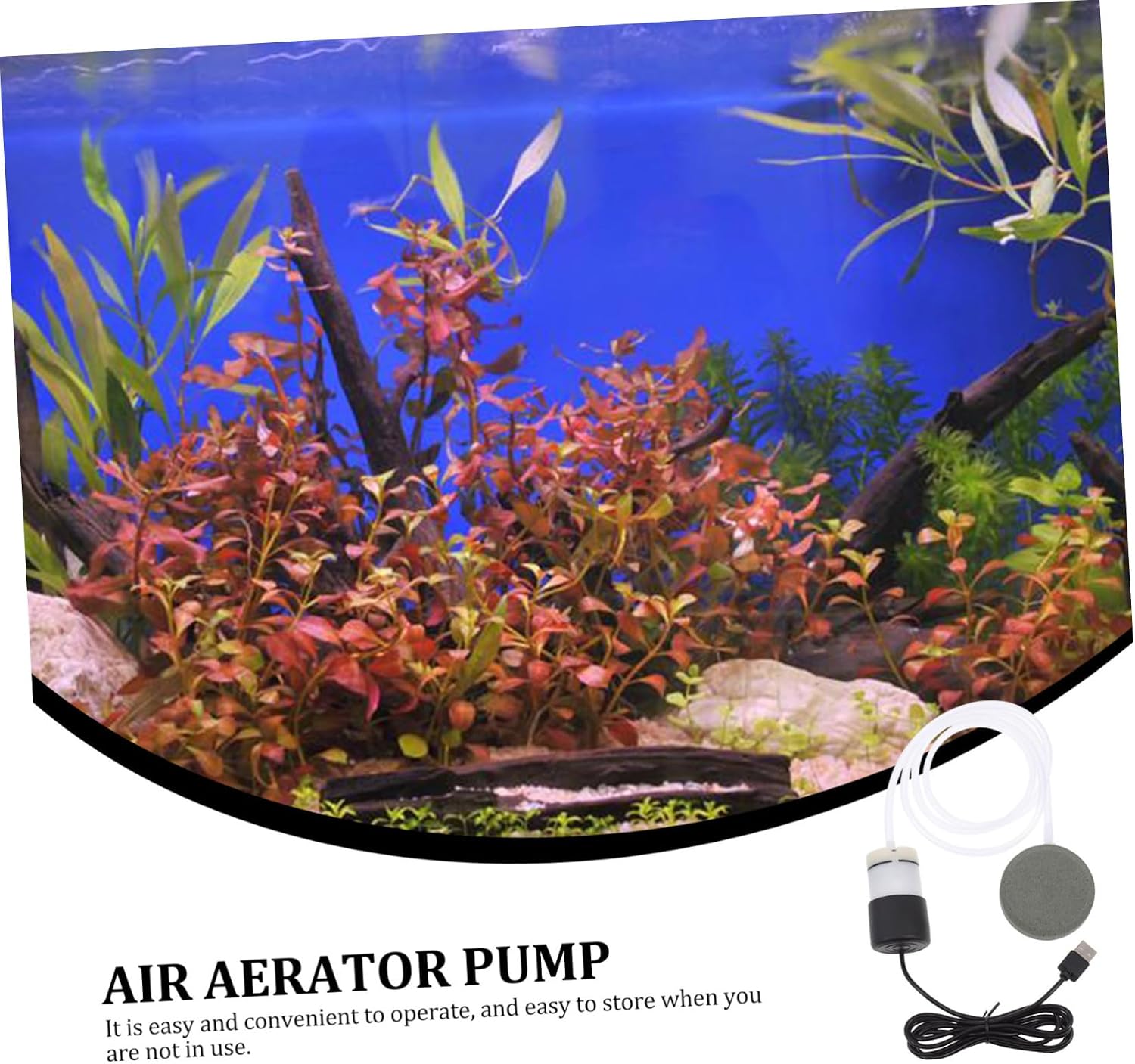 Portable Aquarium Oxygen Pump Air for Fish Tank Design Easy Installation Increases Oxygen Levels