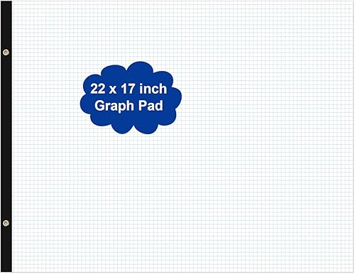 Papel cuadriculado grande de ingeniería, papel cuadriculado de 22 x 17 pulgadas, 50 hojas100 páginas, bloc de cuadrícula de 4 x 4 pulgadas, bloc de