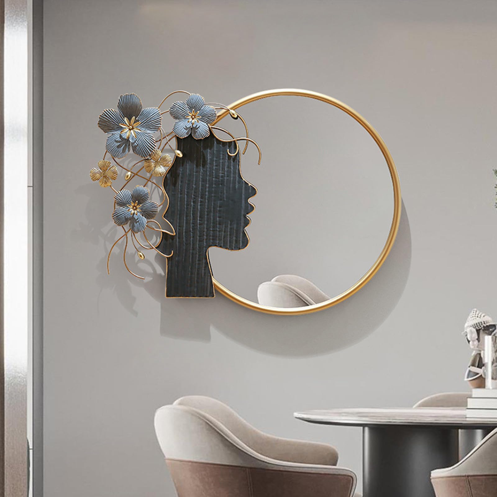 Miroir décoratif moderne pour le salon créant une ambiance lumineuse