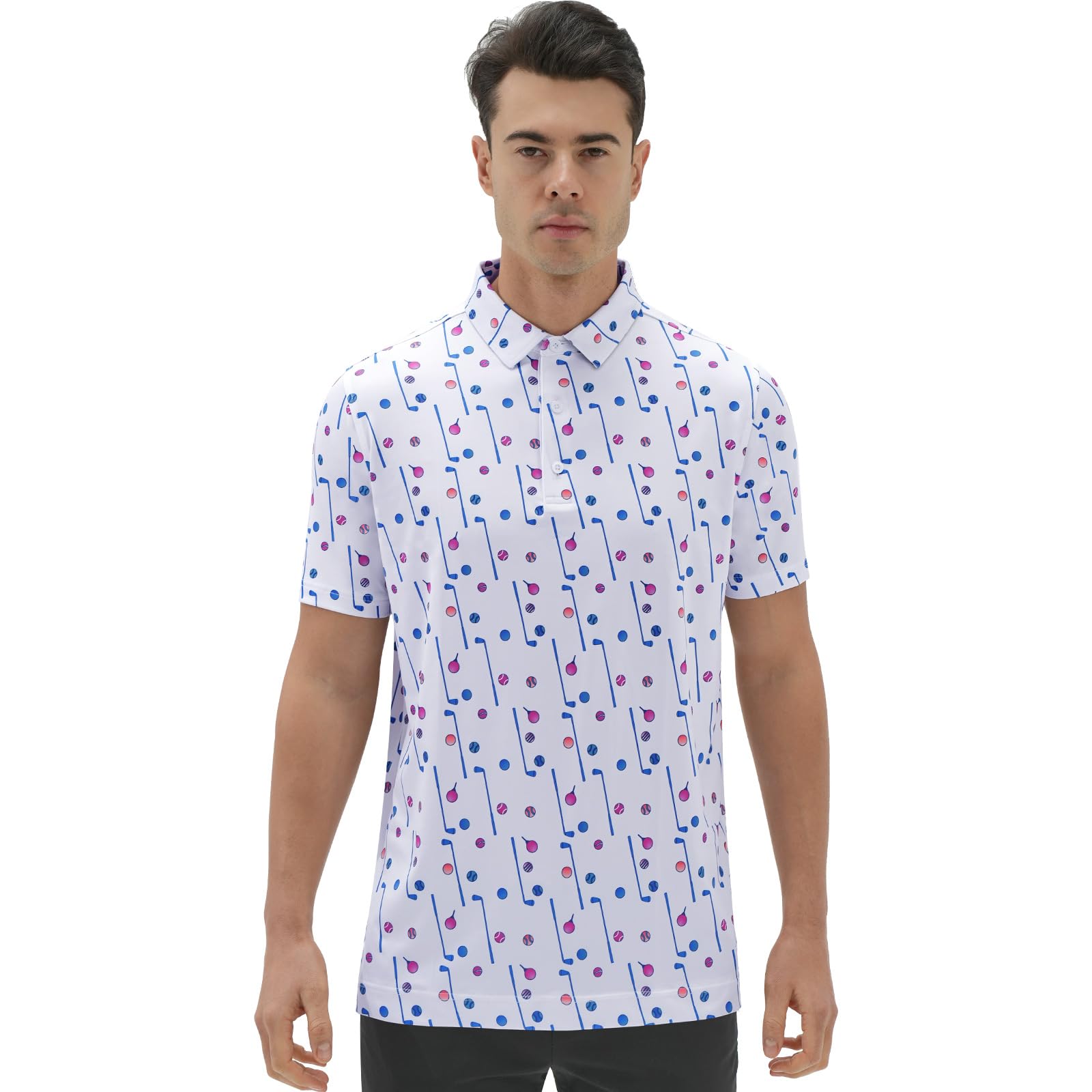 DEOLAX Polo da uomo Performance Moisture Wicking Mens Golf Shirt Casual Dry Fit Polo a maniche lunghe e corte