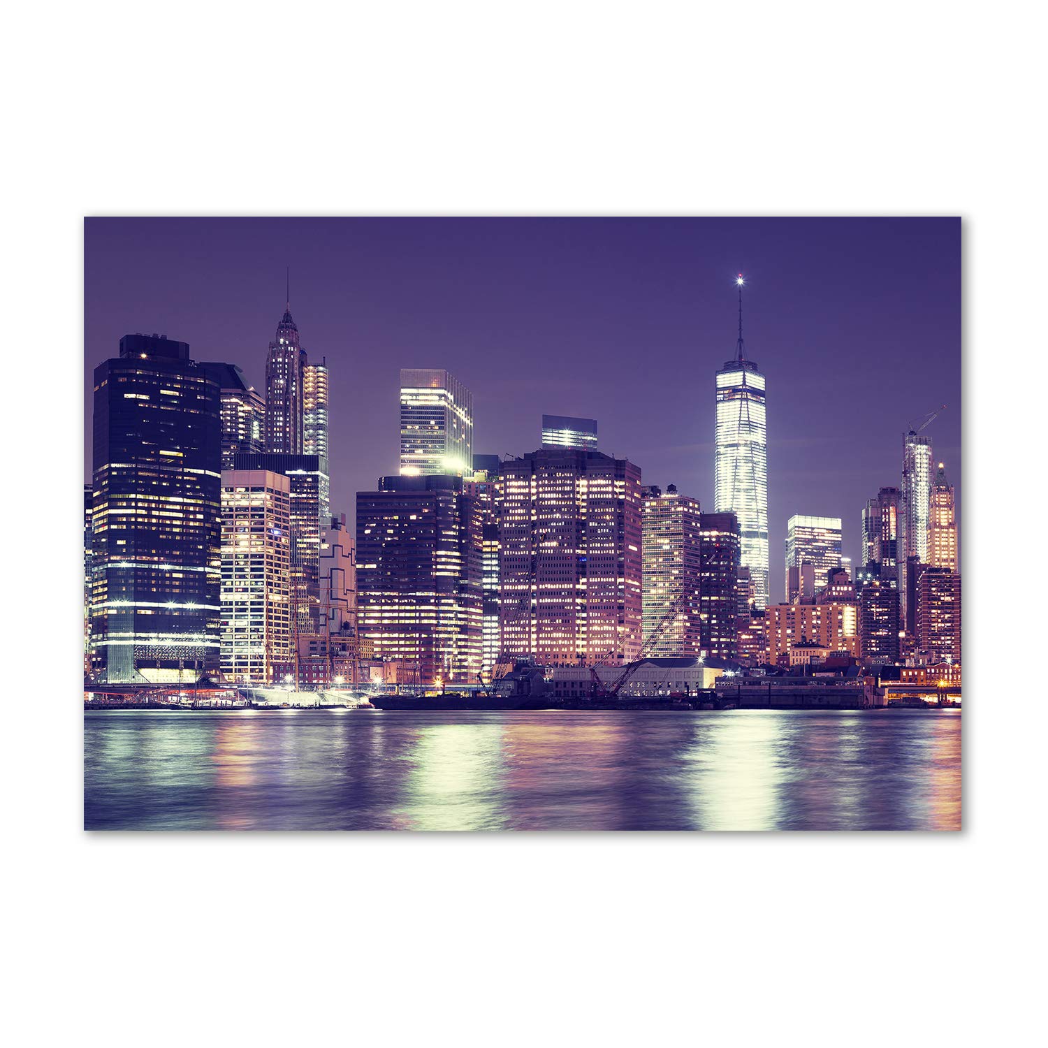Tableau acrylique New York de nuit pour masquer les murs vides avec style