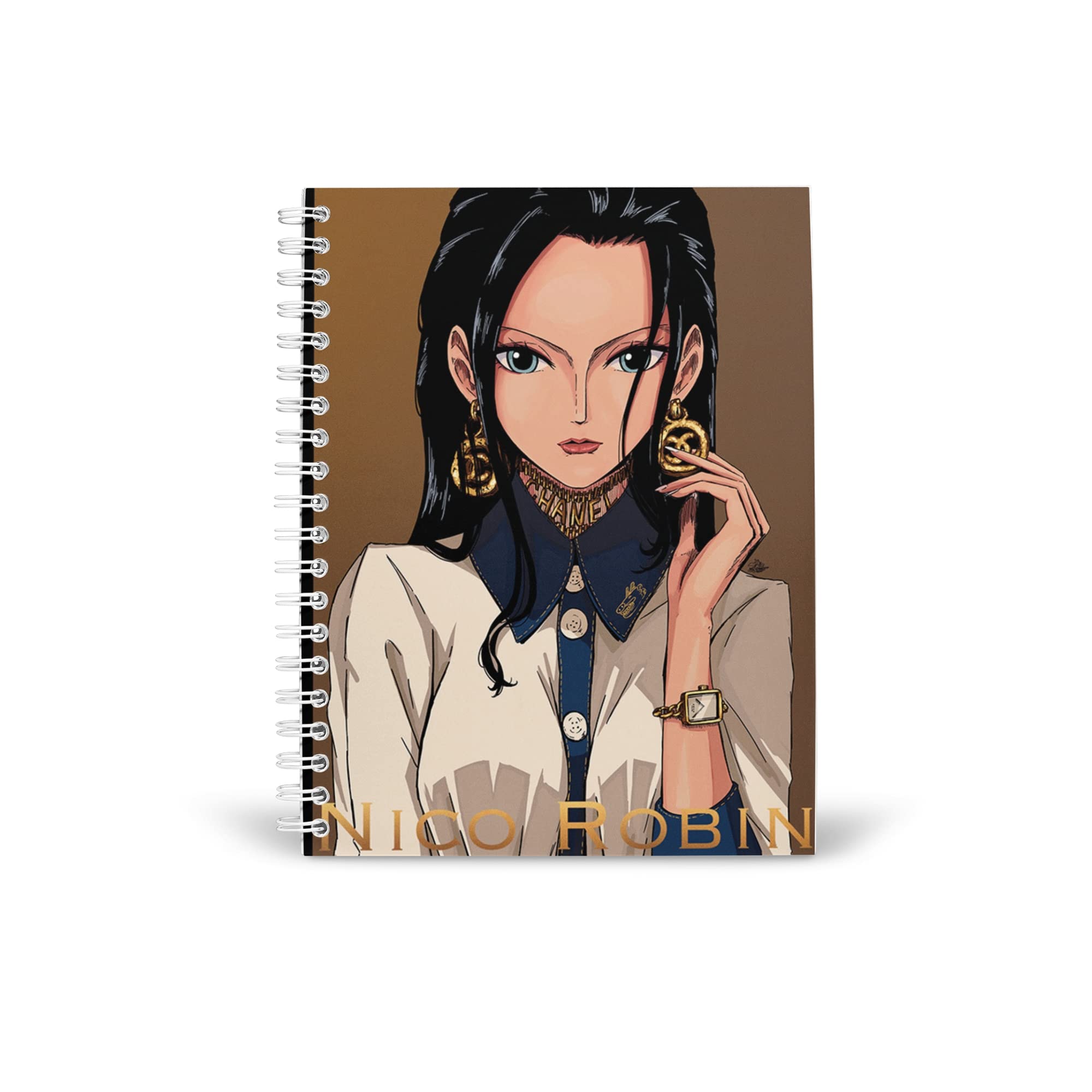 MOGUL One Piece Nico Robin Art Wirebound Spiral A5 [5.8x8.3 Inch] Matte Finish Front and Back Graphic Print Classic Ruled Notebook 120 Pages Style 3