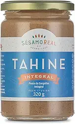 Tahine Integral 100% Natural - Sésamo Real – Pasta de Gergelim Rico em Fibras, Proteína Vegana, Cálcio e Magnésio - 320g