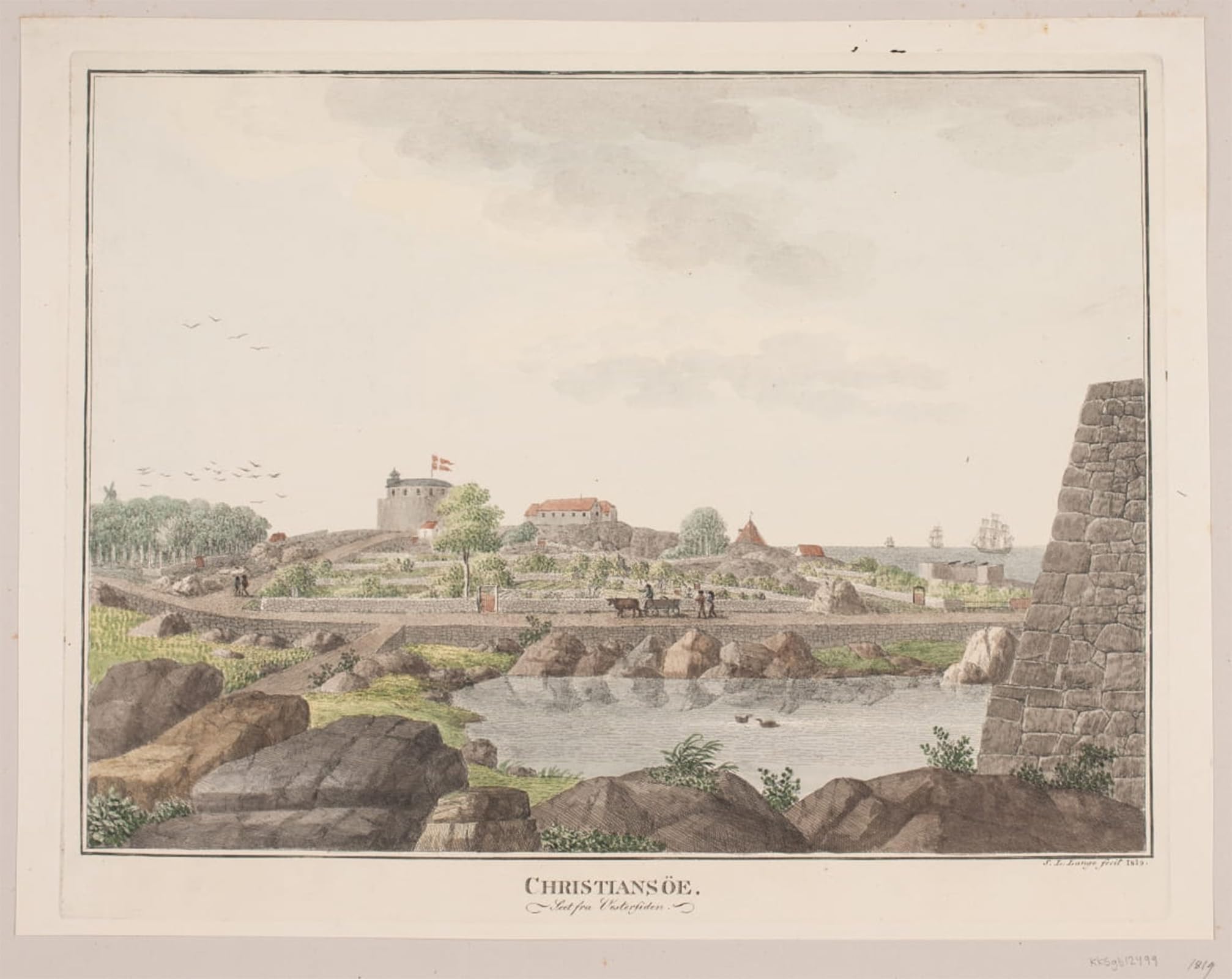 RZHRHJES Vintage Wall Art Picture on Canvas Wall Art Poster Christiansø View From the West Side by Søren L. Lange Canvas Poster for Home Decor 60x90cm